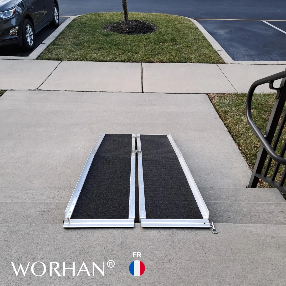 Rampe 1.83m Alu Pliable Valise Aluminium pour Fauteuil Roulant Chargement Scooter Plate-Forme Fonction Antidérapante Elevée Neuf R6J