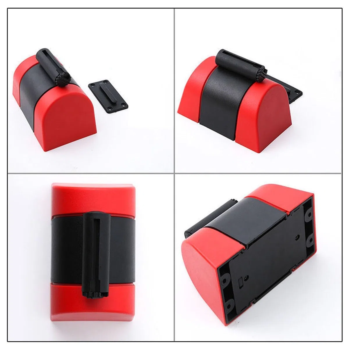 Barrière de Ceinture rétractable Rouge 10 m, barrière de cordon de sécurité murale pour file d'attente