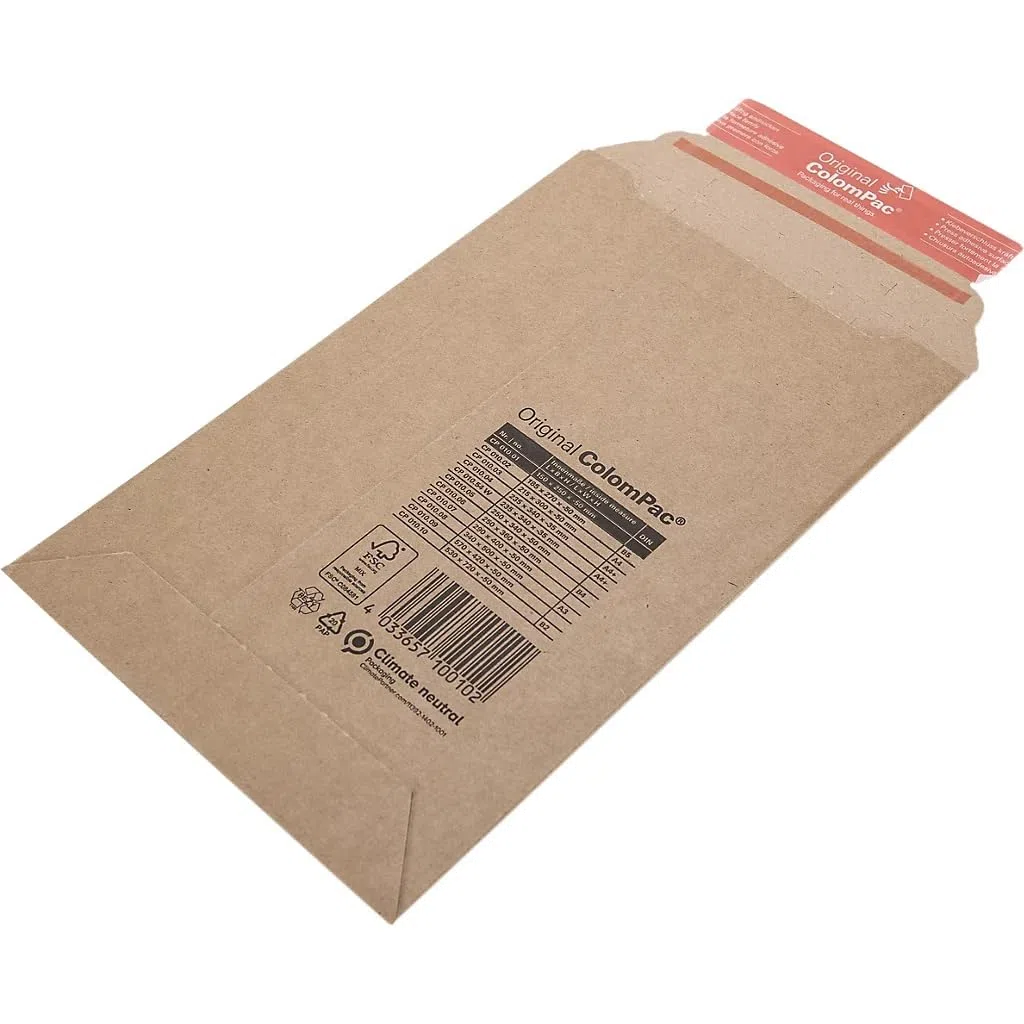Colompac rigide enveloppe (lot de 100) 185mm x 270mm x 50mm marron