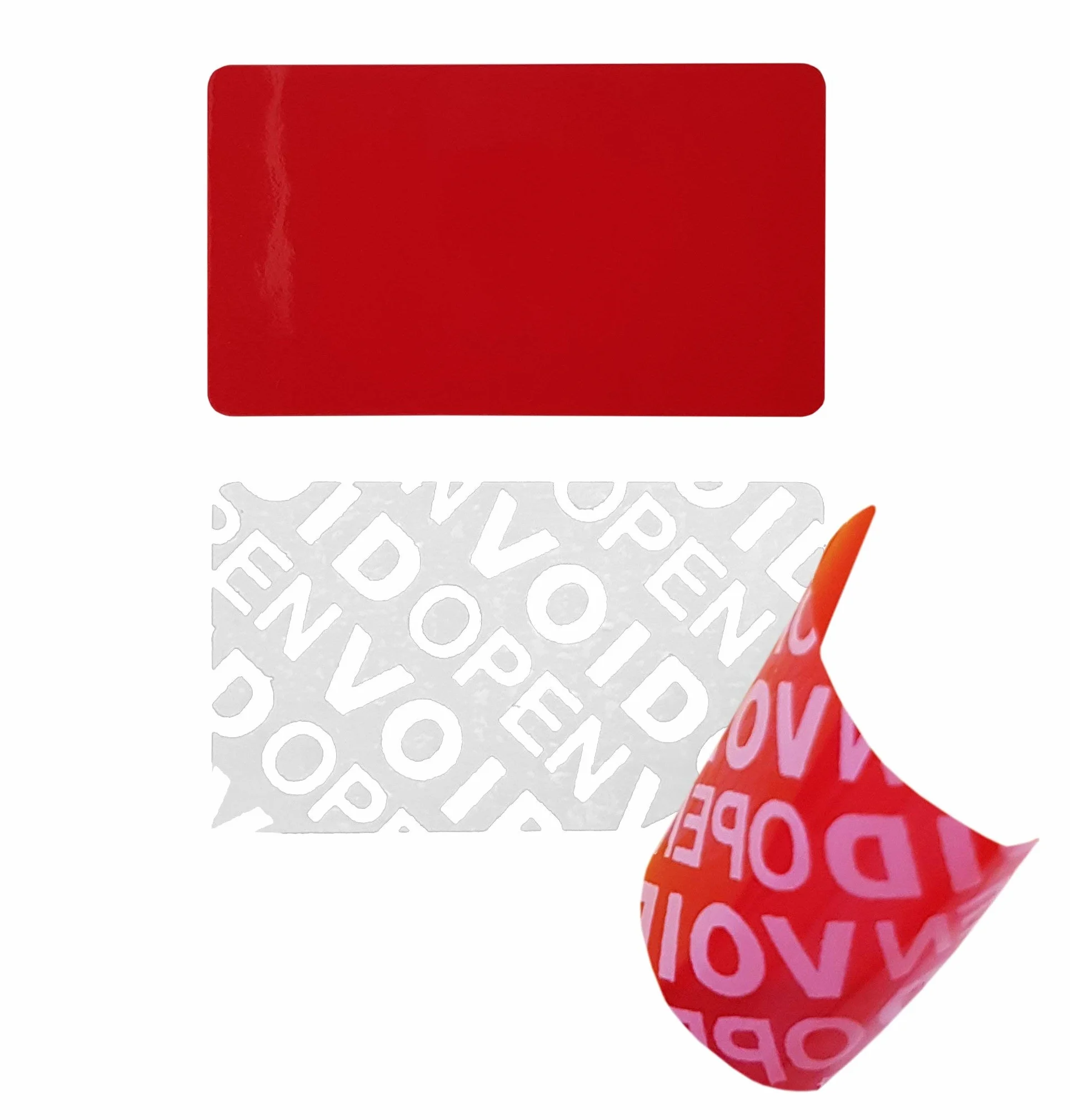 500 pcs Sceau 35x20mm Rouge Étiquettes de Fermeture Sécurité Papier Autocollante