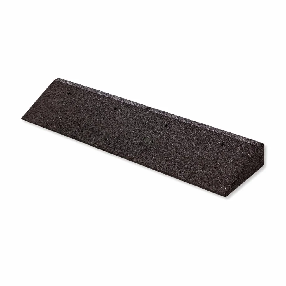 bepco Rampe de Trottoir, L x l x H : 100 x 25 x 5 cm, en Caoutchouc (Noire), avec rondelles intégrées à la Rampe pour la Fixation