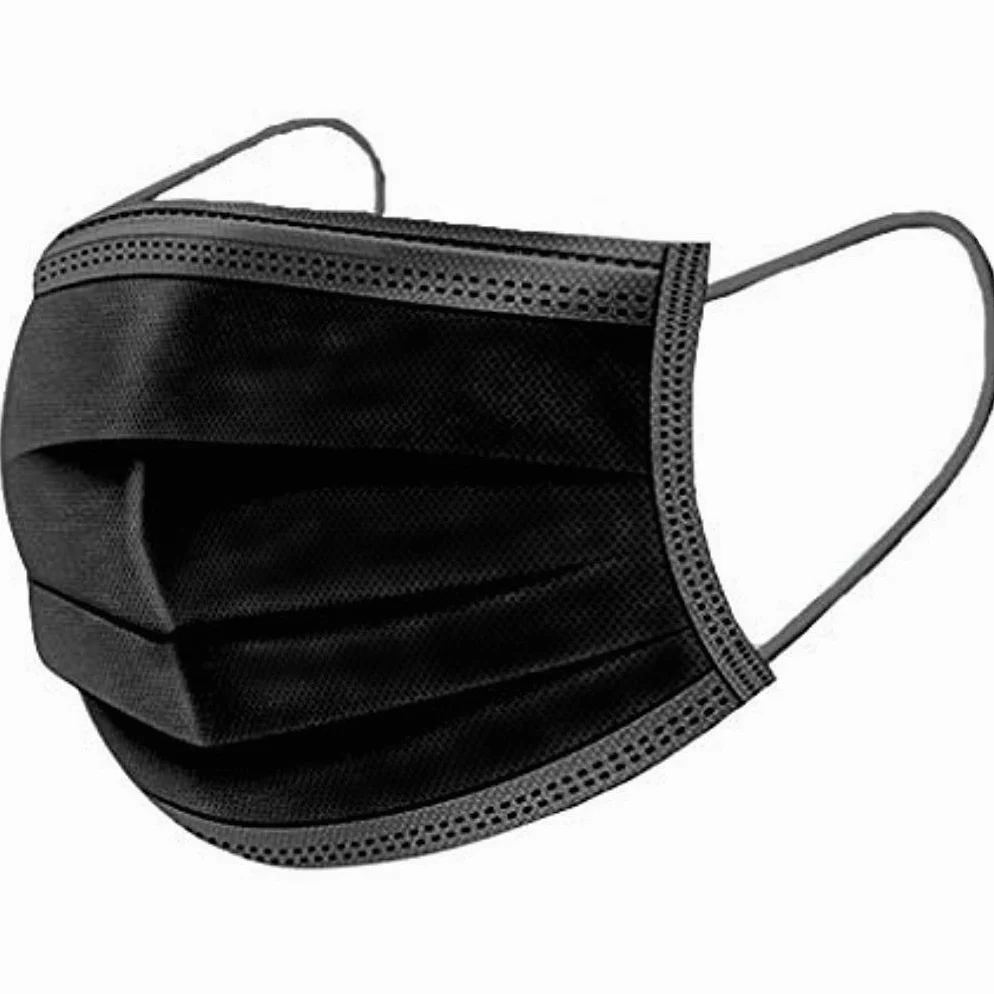 100 Masques Barrières de Protection Jetables fabriqués en France Coloris Noir - Validés DGA UNS1 (100)