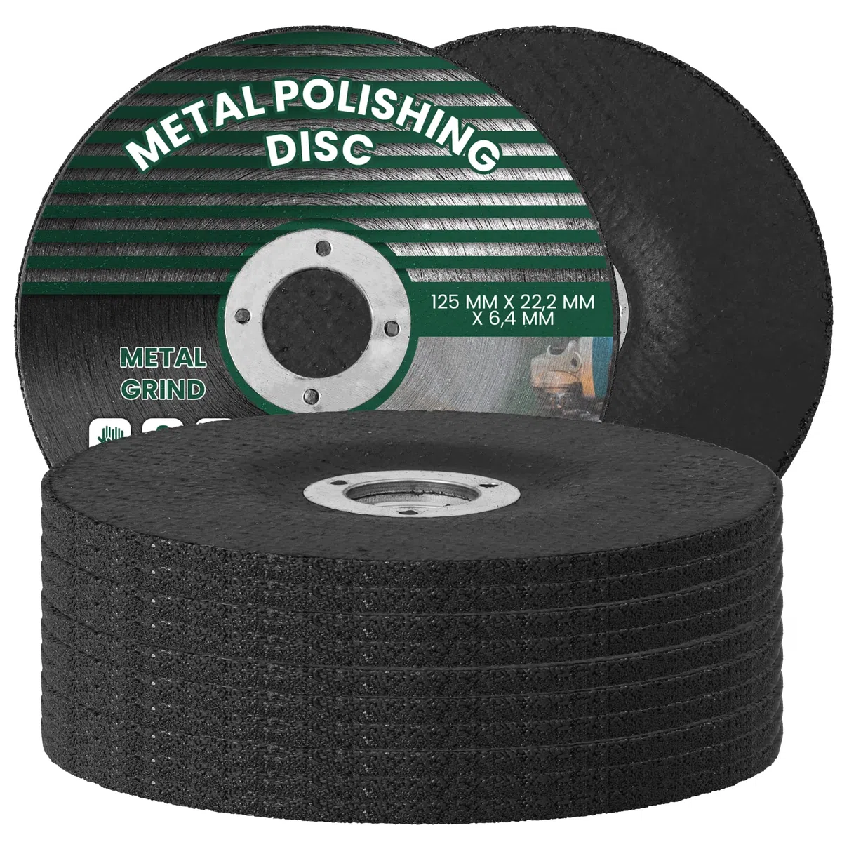 10x Disques à ébarber Métal Acier Fer 125 mm 22,2 x 6,4 mm Meules Meulage Meuleuse à Tronçonner D'angle Abrasif Ponçage Carbure de Silicium