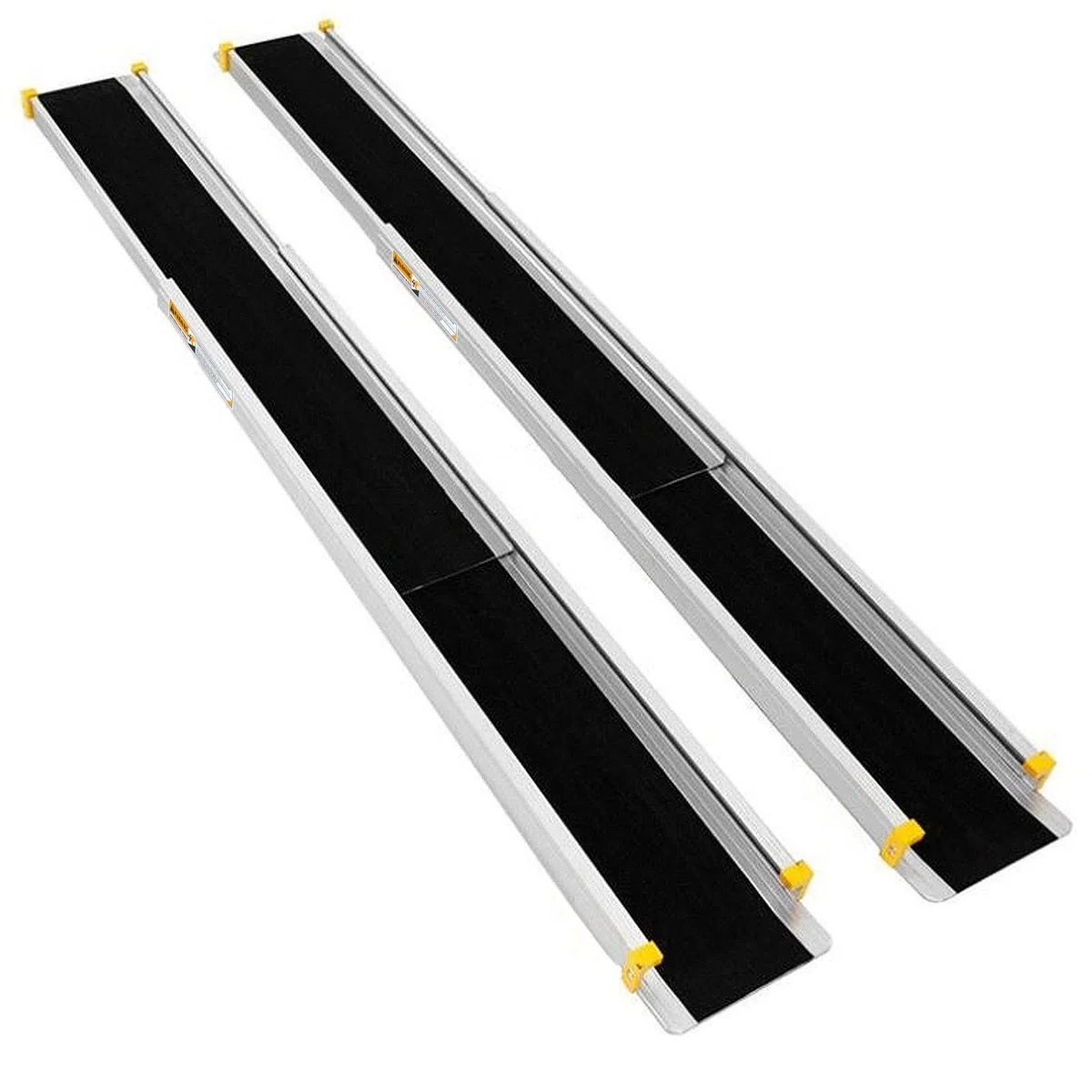 GOPLUS 2 Rampes de Chargement de Voiture Non-glissantes en Aluminium, Rampes de Fauteuil Roulant Portatives Téléscopiques Antidérapante, Longueur Ajustable à 3 Niveaux, Charge 270KG (121,5-213,5x19cm)