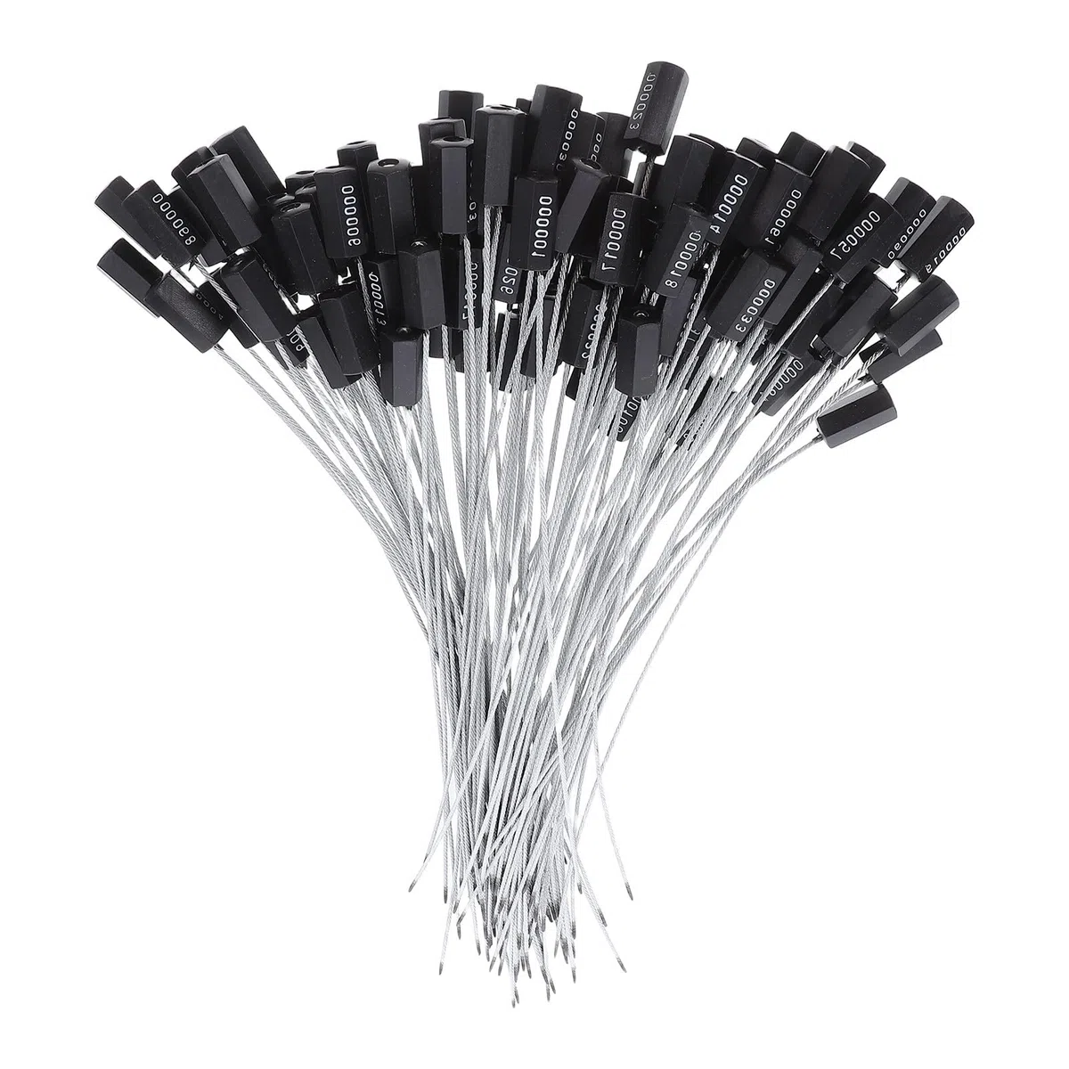 MAGICLULU Lot de 100 Scellés de Câble en Acier Galvanisé Noir Anti-effraction Numérotés pour Transport et Remorques