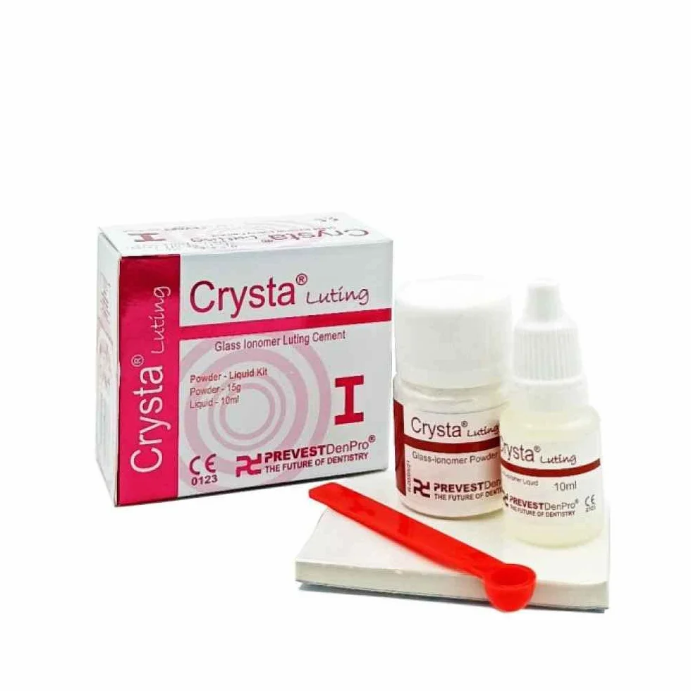 Generic Crysta Ciment dentaire réparateur en verre ionomère Do it your self Kit de remplissage permanent des dents perdues, ciment réparateur blanc permanent