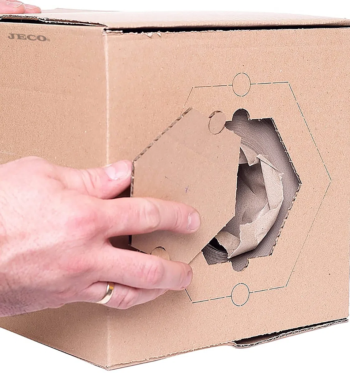 Jeco - Lot de 3 rouleaux de papier kraft froissé 20cm x 450m bourrage calage remplissage écologique protection colis en distributeur 100% recyclé et recyclable
