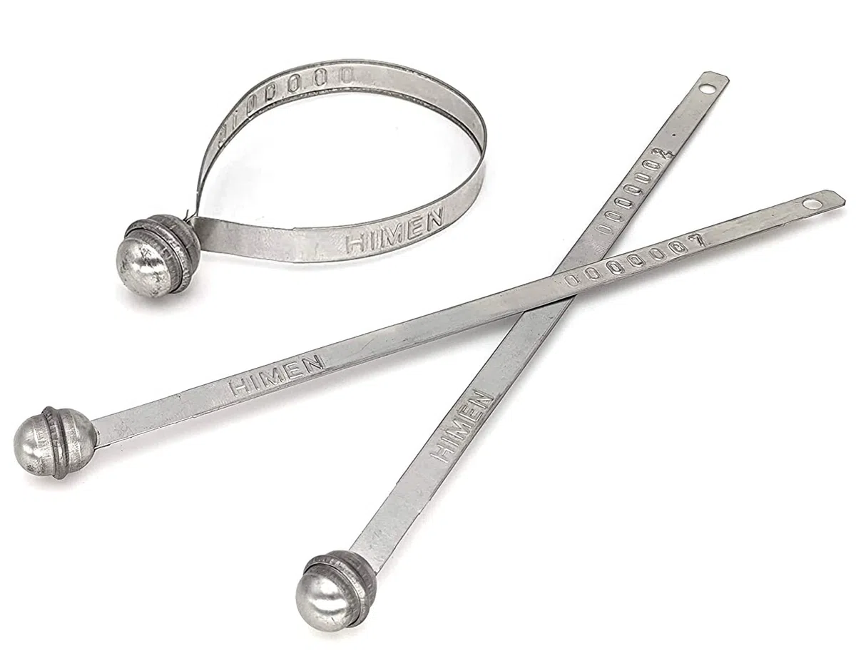 HIMEN 100 Scellés de sécurité métalliques type manchette à emboîtement numérotés BMS-215F