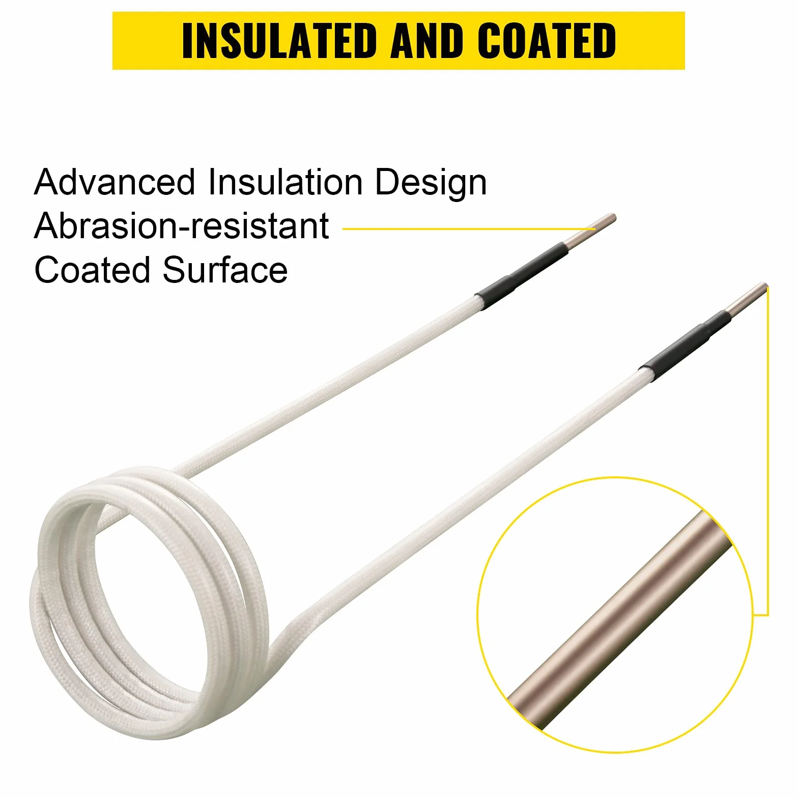 VEVOR Kit de Bobines de Chauffage à Induction 8PCs, bobines de chauffage à induction avec différentes longueurs, Accessoires de Chaleur sans Flamme, pour Enlever les Boulons et Écrous Rouillés