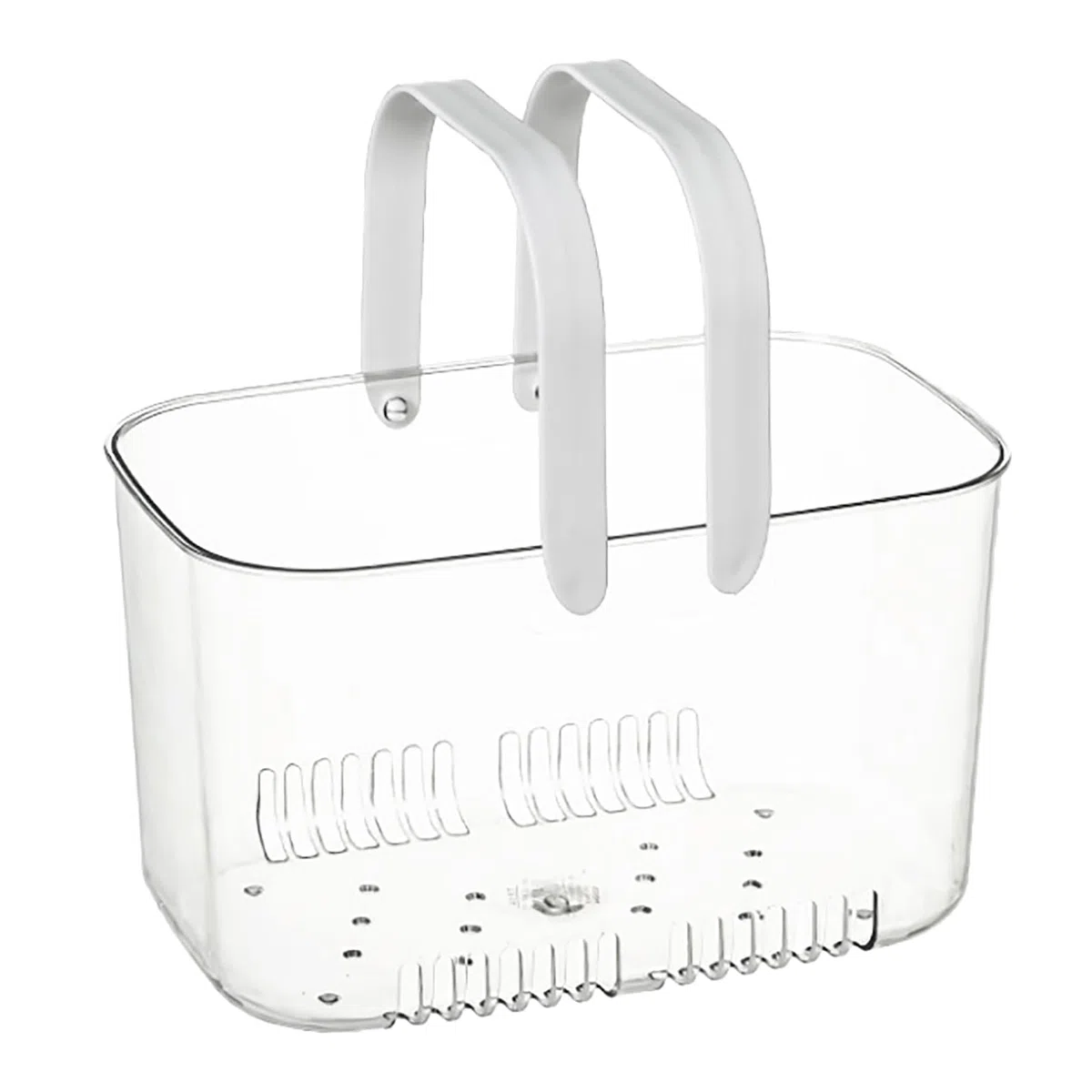 Panier de caddie de douche, panier en plastique transparent avec manche Organisateur de stockage de stockage de douche
