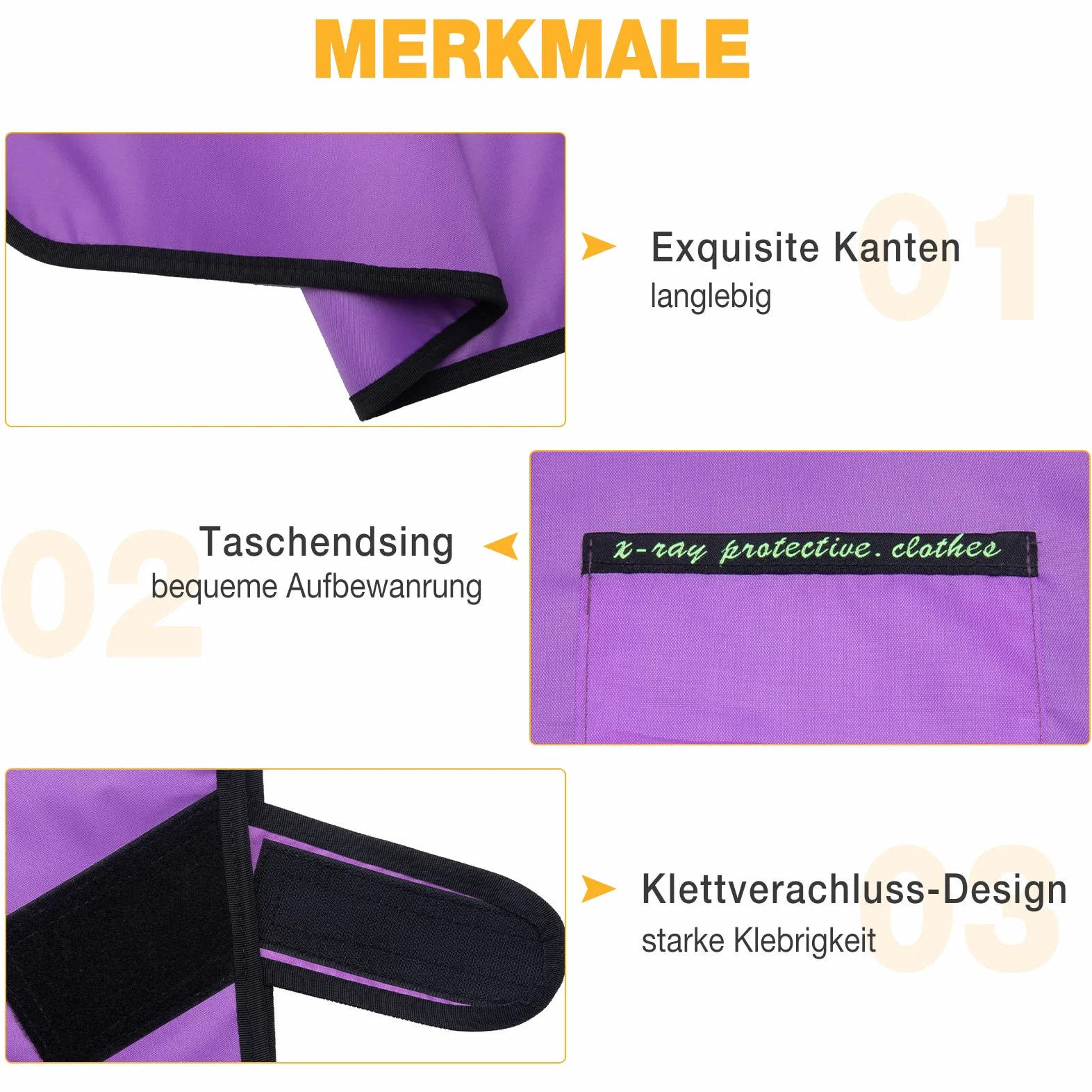 Tablier de protection contre les rayons X avec protection thyroïdienne - 0,5 mmPb - Léger - Blindage en plomb - Vêtement de protection pour dentistes - Gilet de protection équivalent pour hôpitaux,