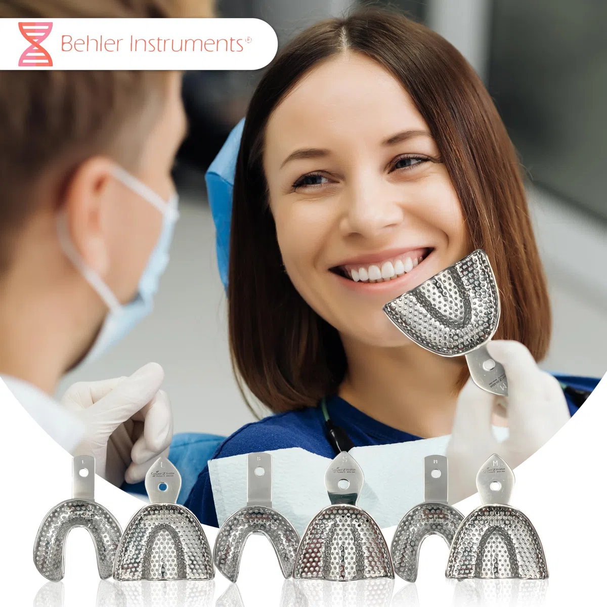 PACK 6 Pièces Porte-empreintes Individuels Dentaires avec Perforations 3 supérieures et 3 inférieures - Acier Inoxydable Haute résistance - Instrument Indispensable pour les Professionnels (6)