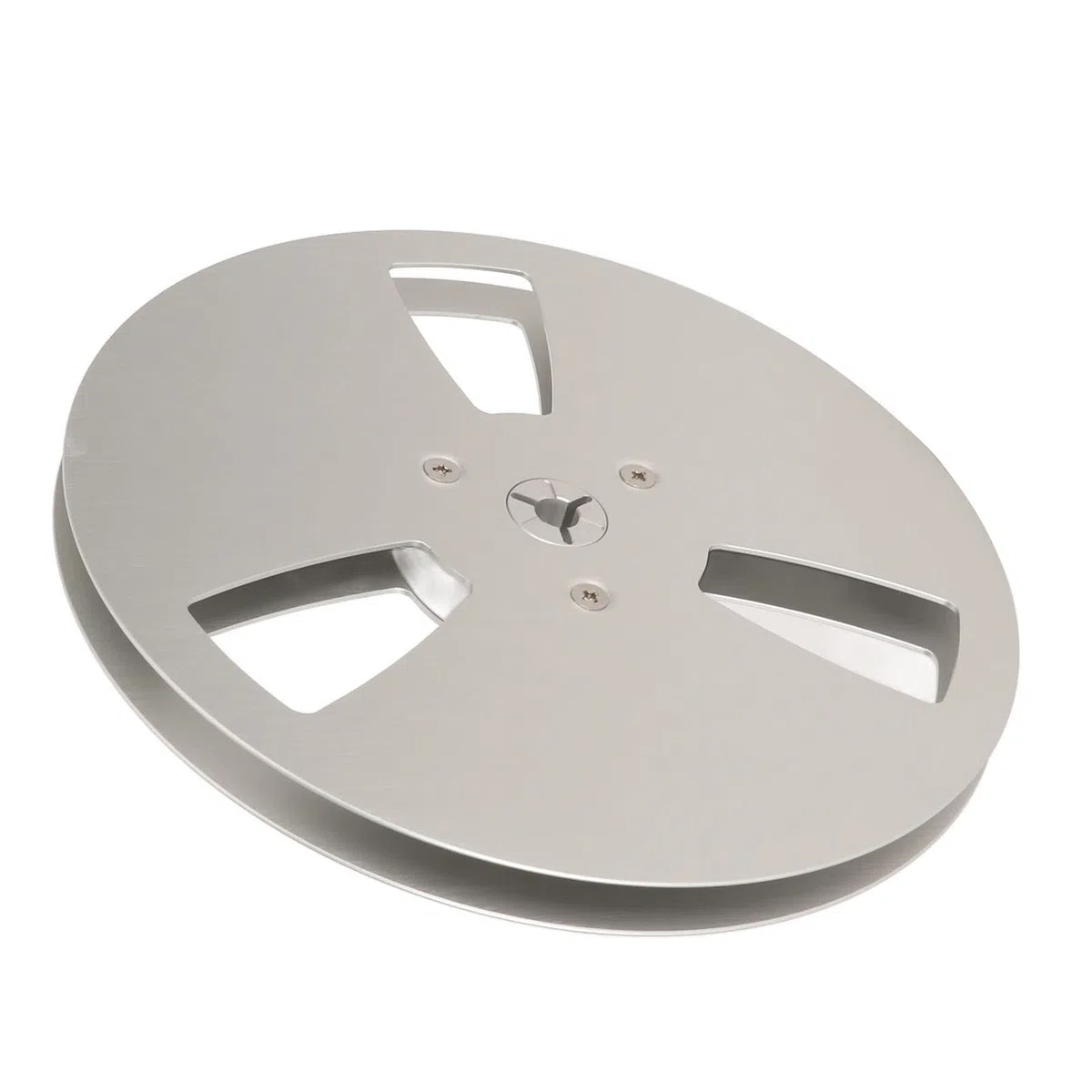 Bobine Réceptrice Vide, 1/4 7 Pouces en Aluminium Bobine Ouverte Bande Sonore Bobine Vide Universelle 3 Trous Ouverture Machine Partie Bobine Réceptrice (Argent)