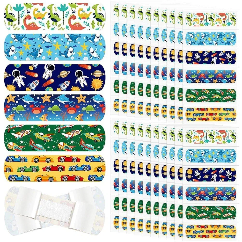 Lot de 60 Pansements Adhésifs pour Plaies, Style Dessin Animé, pour Garçons, Style Kawaii, Pansements pour Peau des Doigts, Premiers Soins