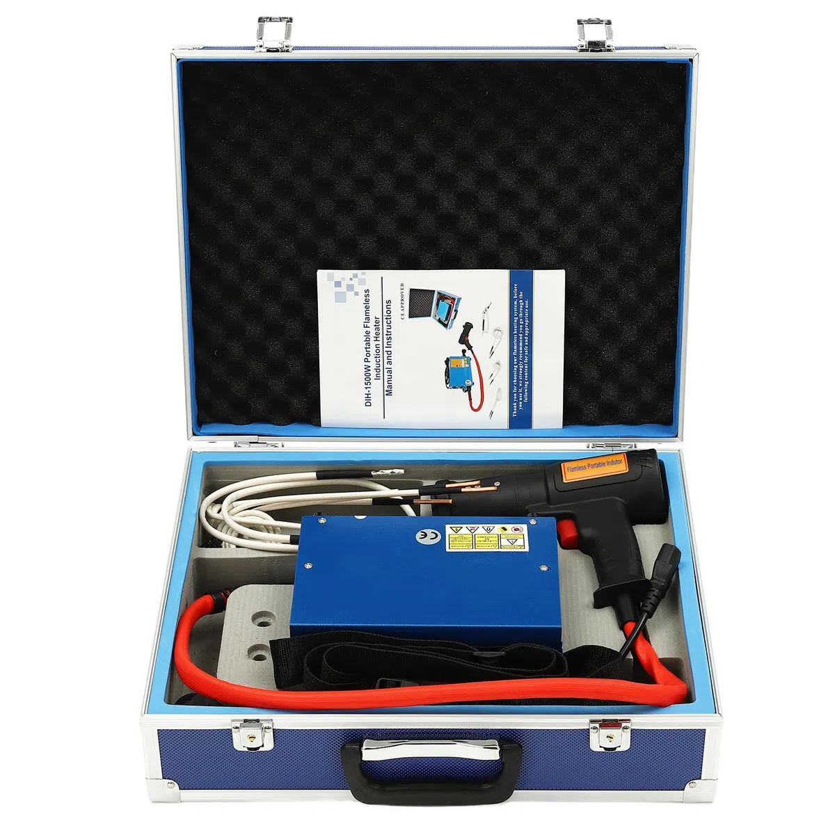 1500W Kit de Chauffage à Induction Magnétique,750℃ 4 Serpentins Chauffants Pour Chauffer Diverses Rouillées Boulons écrous Engrenages Poulies Roulements etc
