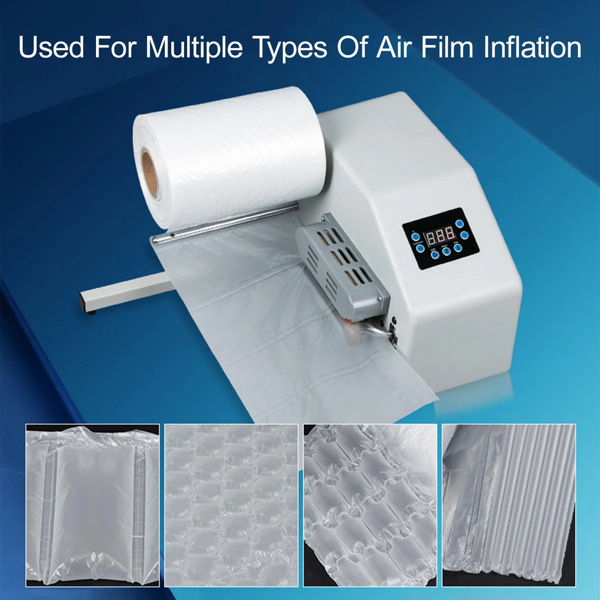 Machine à coussin d'air tampon QXIWAOE 200 W vitesse de gonflage 16 m/min blanche machine d'emballage protection fragile