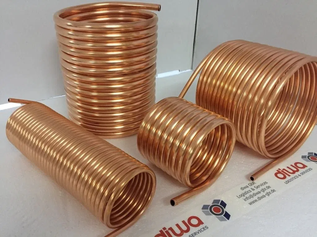 Spirale de tuyau en cuivre souple 12 x 1 mm Longueur 15 m Ø env. 13 cm