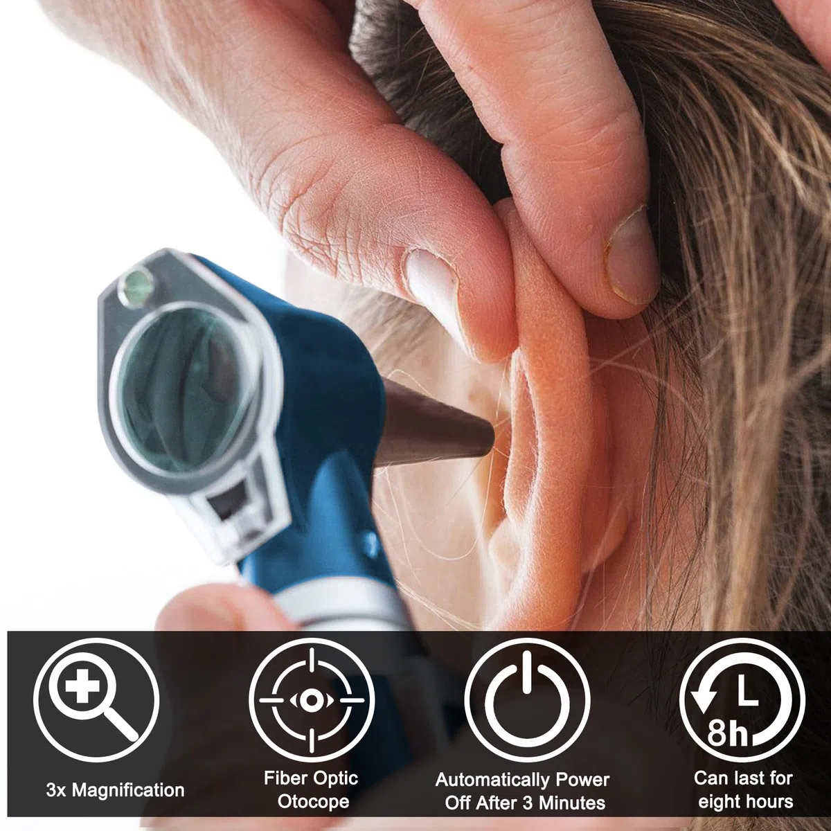 Otoscope Avec Lumière, Stéthoscope Auriculaire De Luminothérapie, Otoscope De Poche Avec étui En Plastique Rigide, Otoscope De Diagnostic, Adapté Aux Adultes, Médecins Et Animaux De Compagnie (Bleu)