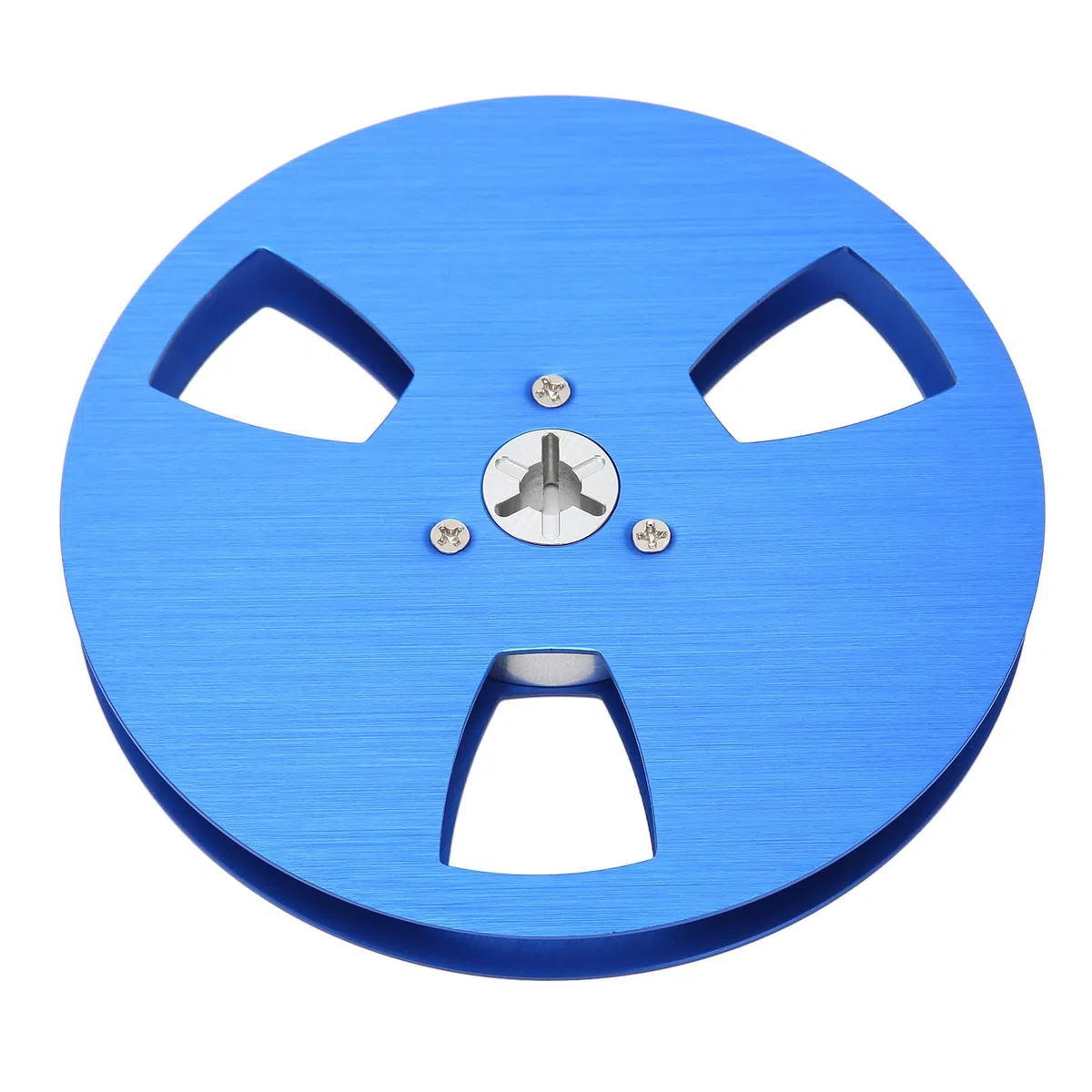 Bobine d'enregistrement Vierge Vis Universelles en Acier Inoxydable 3 Trous 1/4 5 Pouces Bande Bobine Vierge pour Bobine à Bobine Magnétophone (Bleu)