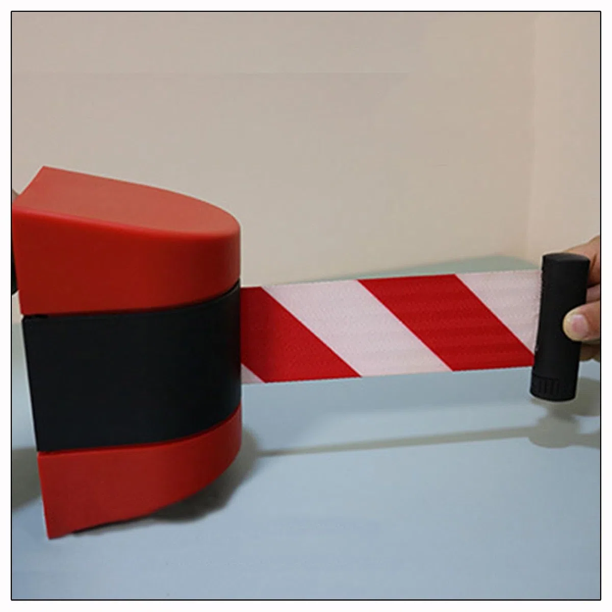 Barrière de Ceinture rétractable Rouge 10 m, barrière de cordon de sécurité murale pour file d'attente