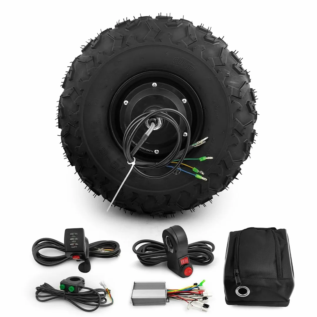 L-faster Kit moteur de moyeu de brouette 36 V 48 V 350 W 500 W tout-terrain 36,5 cm
