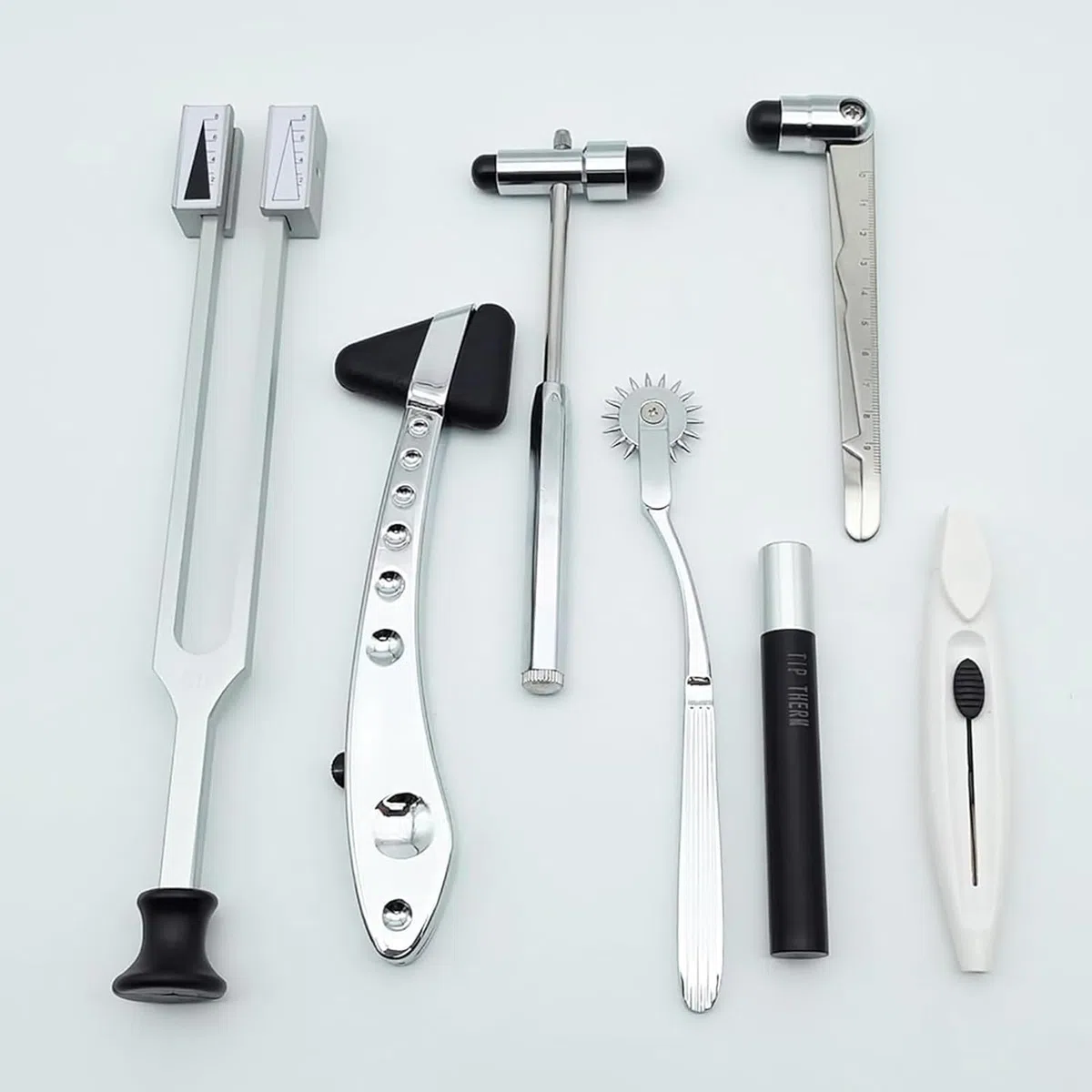 Kit d'Examen Neurologique en Acier Inoxydable avec 7 Outils, Appareil de Diagnostic Neurosensoriel