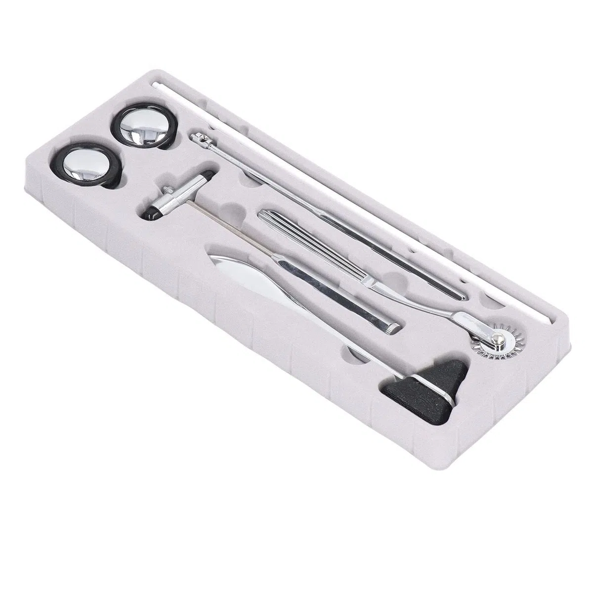 Ensemble 5 Marteaux Neurologiques Acier Inoxydable, Marteau Main Neurologique Portable Multifonctionnel pour Examen Système Nerveux