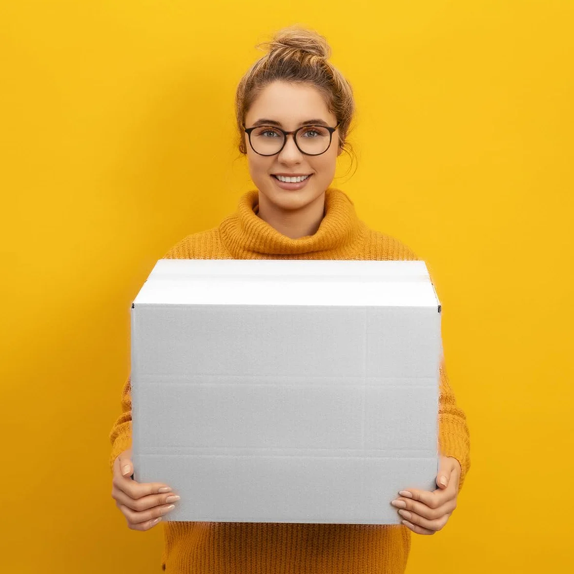 Cartons pliants 400 x 300 x 200 mm hauteur variable KK 90 Blanc 50 pièces simple cannelure