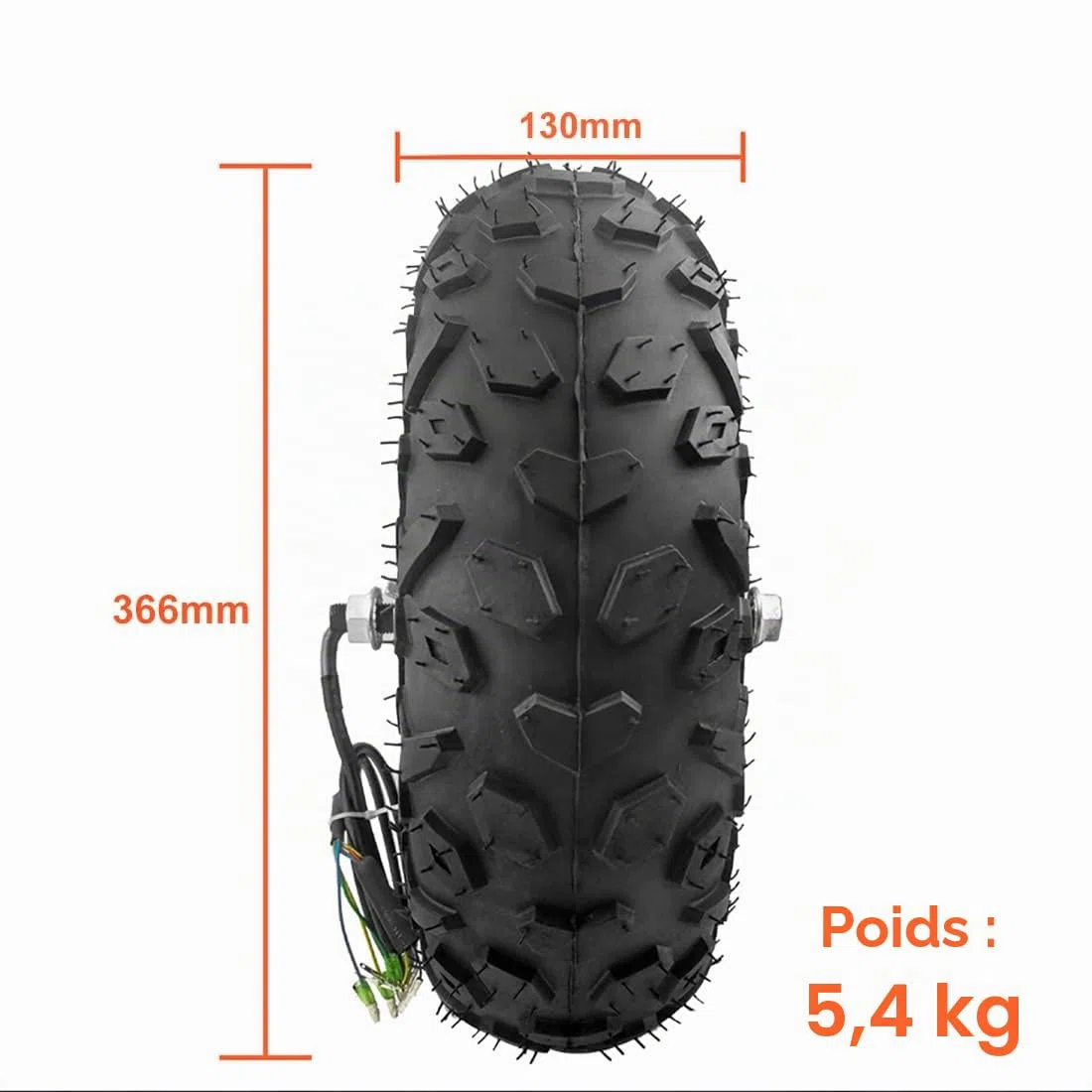 L-faster Kit moteur de moyeu de brouette 36 V 48 V 350 W 500 W tout-terrain 36,5 cm