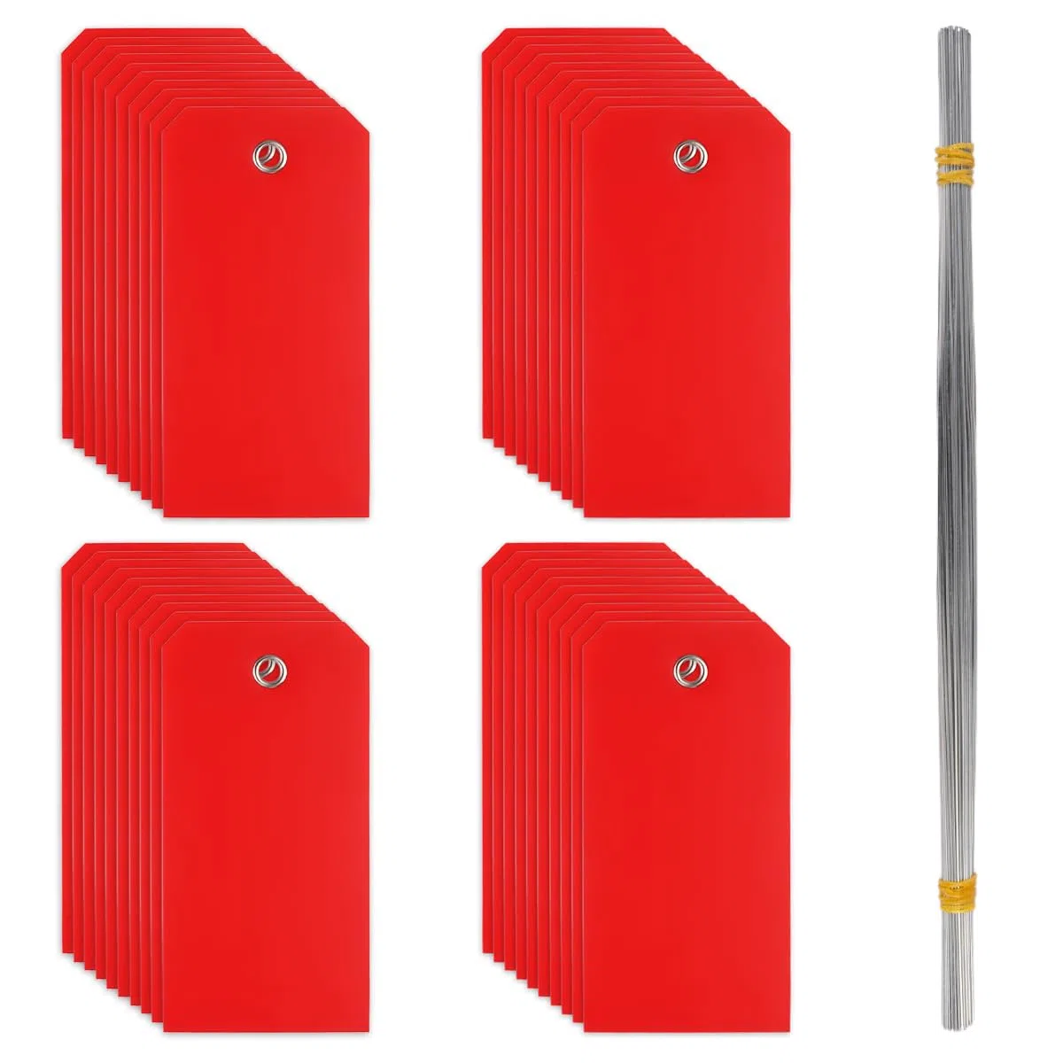 Étiquettes en Plastique Imperméables Vierges 12 x 6 cm Réutilisables, 100 Pièces pour Bagage et Expédition