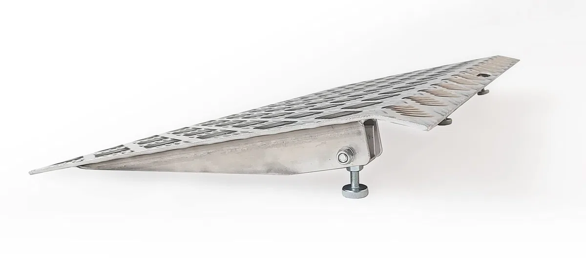 Rampe de Seuil 300kg Rigide pour Fauteuil Roulant Chargement Plateforme Hauteur Variable Réglable Surface Antidérapante Aluminium Anodisé 1TR90