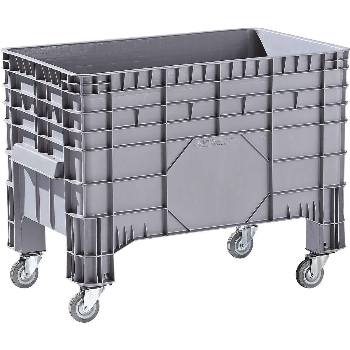 FRANKEL kaiserkraft | Caisse-palette en polyéthylène | capacité 285 l | 4 pieds et 4 roulettes pivotantes | 1 pièce et +