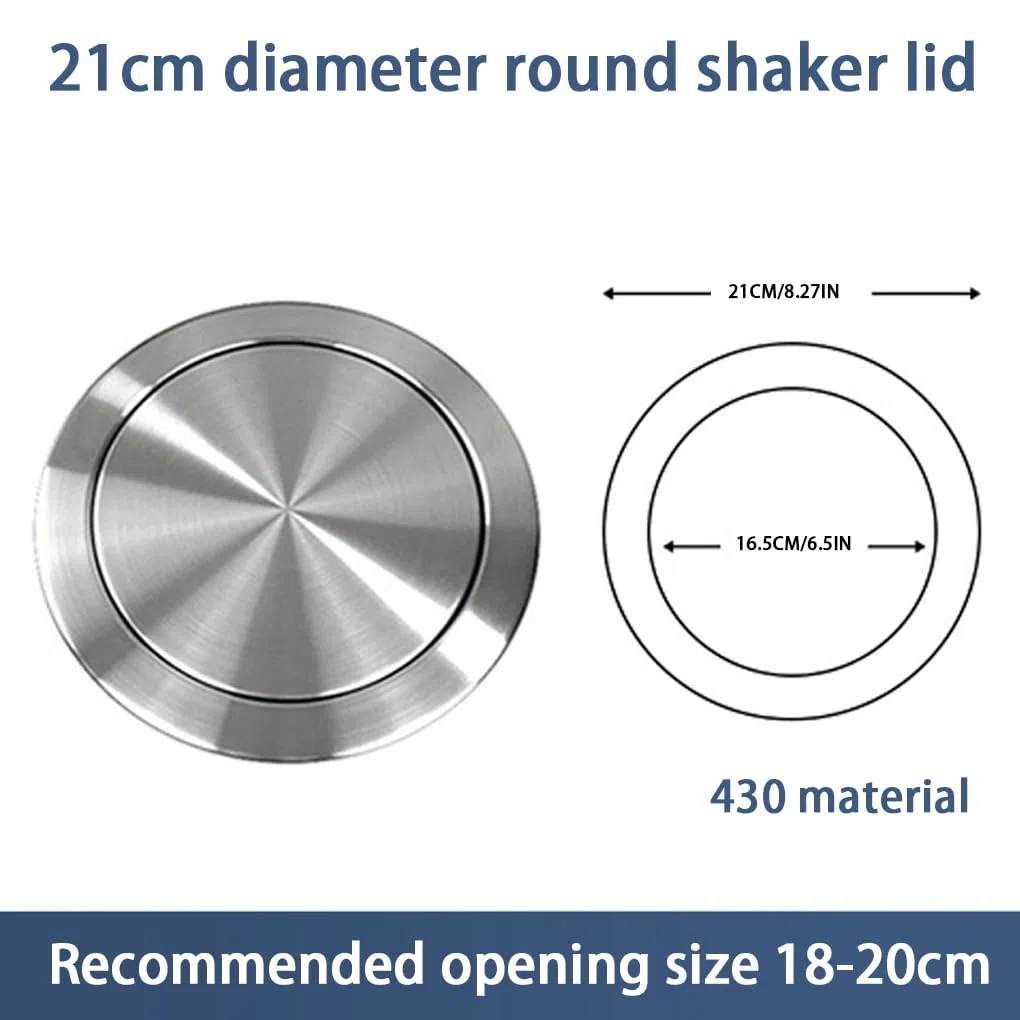 Couvercle de poubelle encastré en acier inoxydable 22-25 cm pour comptoir de cuisine