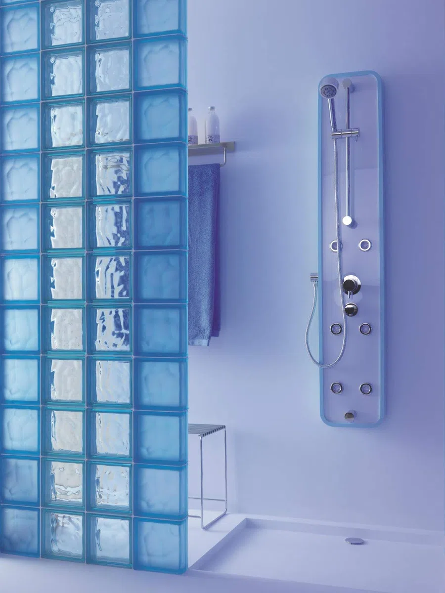 Vitrobrique bleu ondulé pur bleu clair 19x19x8-6 pièces