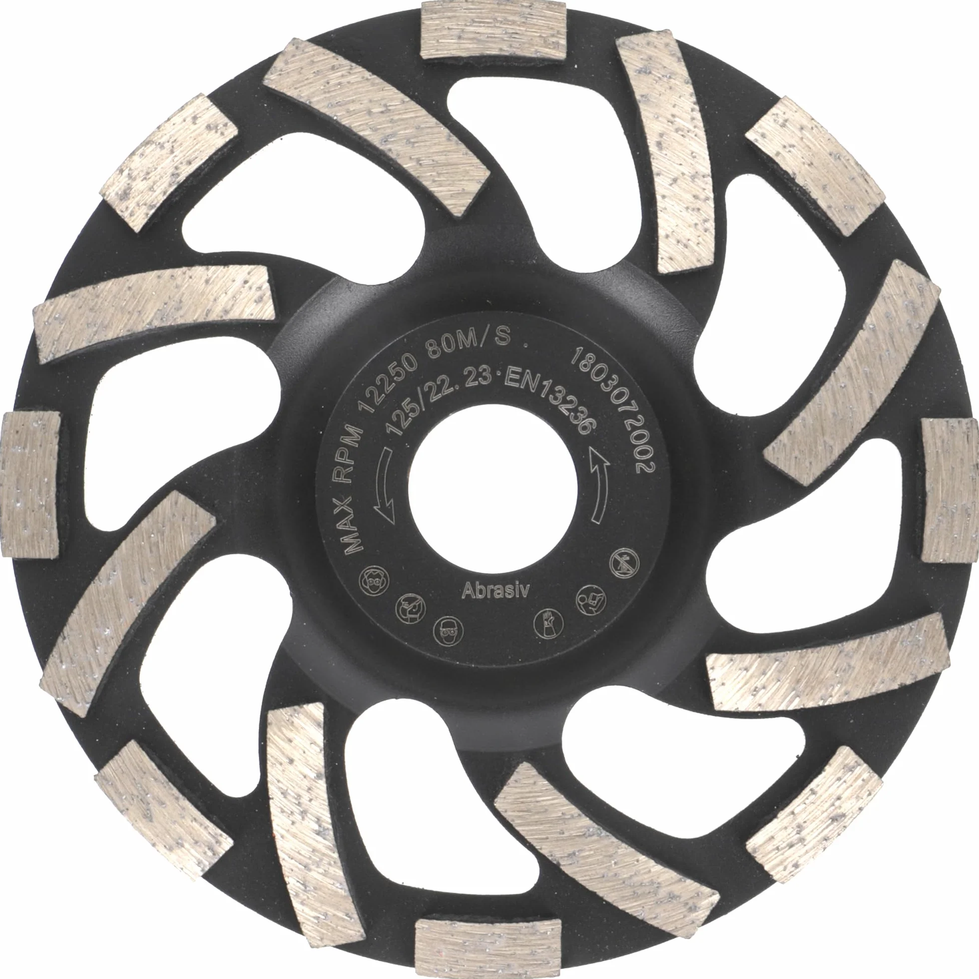 PRODIAMANT ST91 Meule boisseau diamantée turbo 125 mm x 22,23 mm pour asphalte chape matériaux abrasifs