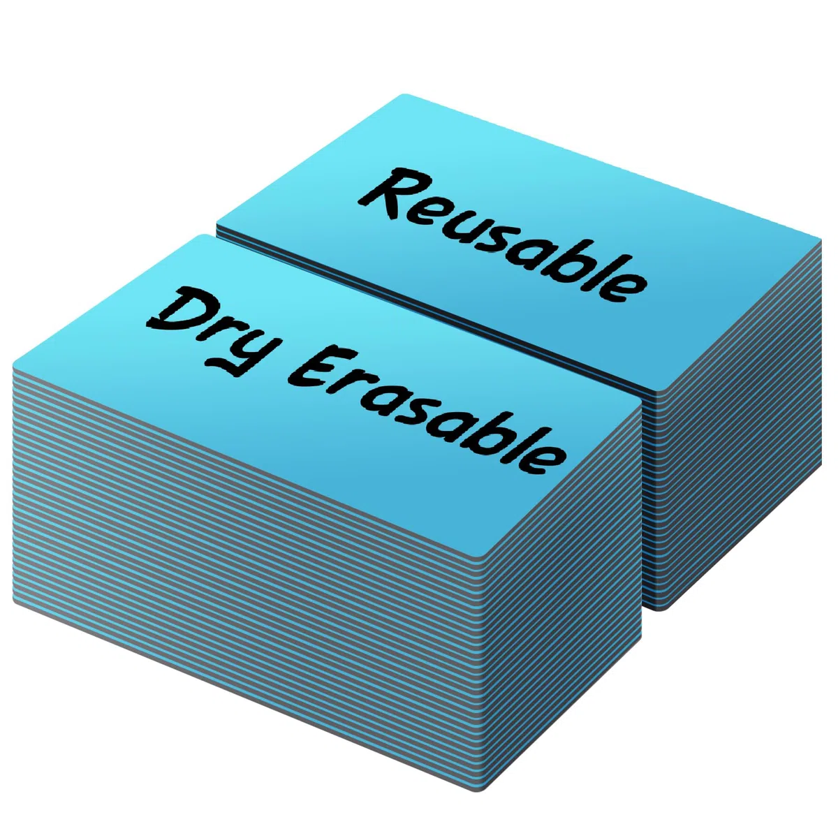 LLPT Étiquettes magnétiques effaçables à sec 50 pièces Autocollants magnétiques vierges réutilisables 5CMx10CM Bleu