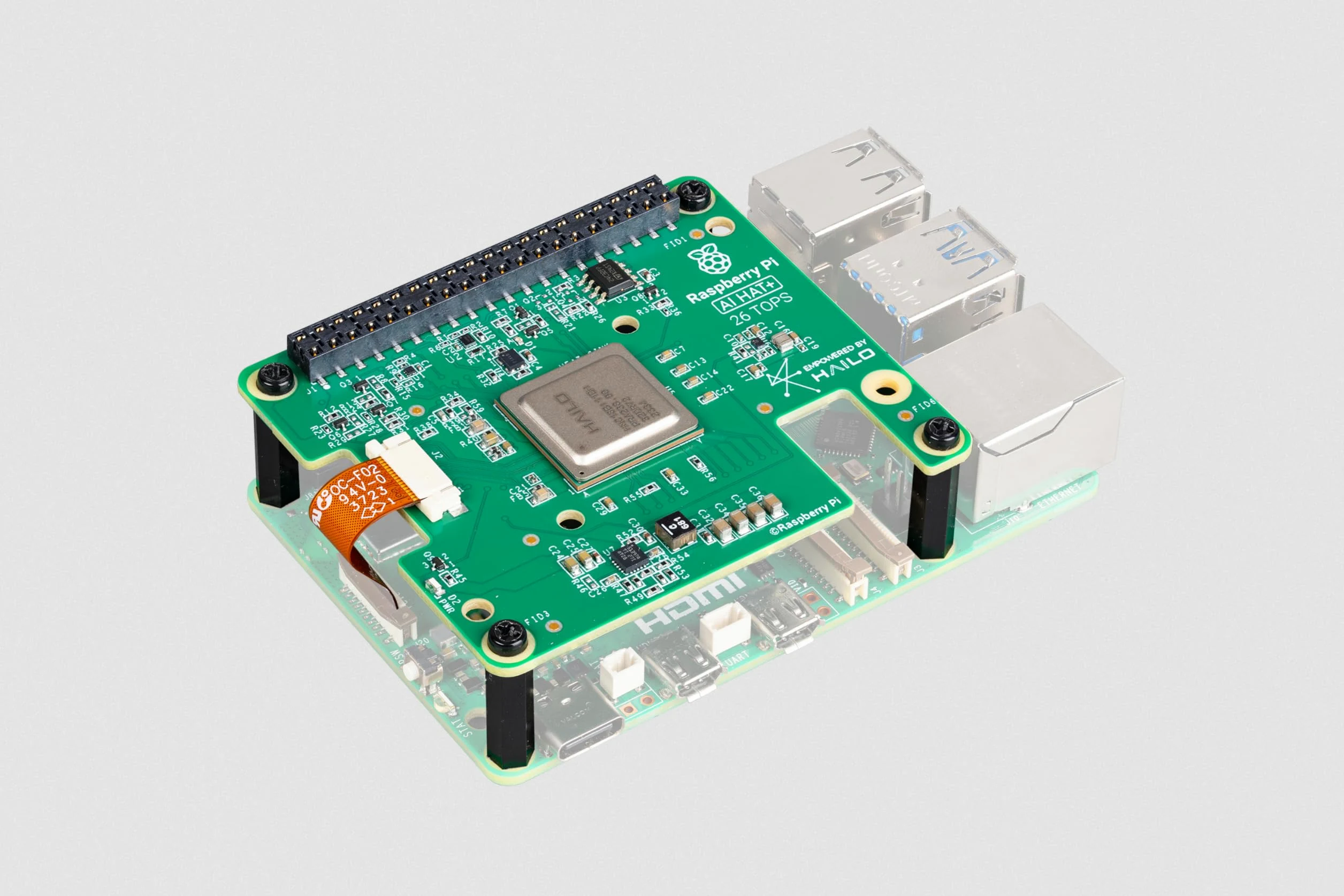 Raspberry Pi® AI Hat+ (26 Tops) Platine d'extension