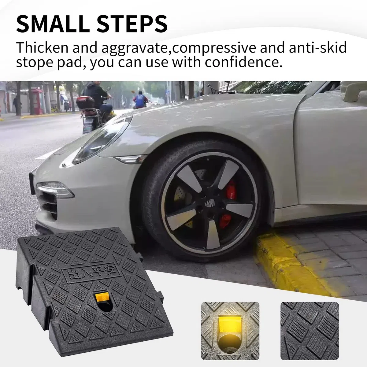 Rampe de trottoir, rampe de trottoir portable légère pour allée, trottoir, voiture, scooter, lot de 1 boulon d'expansion (13 cm (H) x 1 pièce)