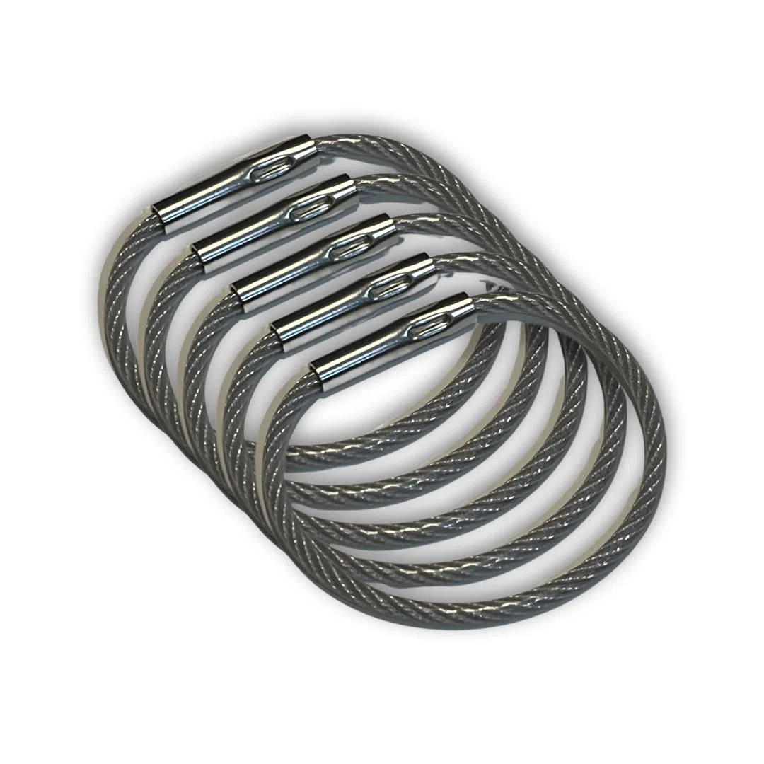 Lot de 100 anneaux de verrouillage en acier inoxydable 14 cm pour câble d'avion, joint inviolable