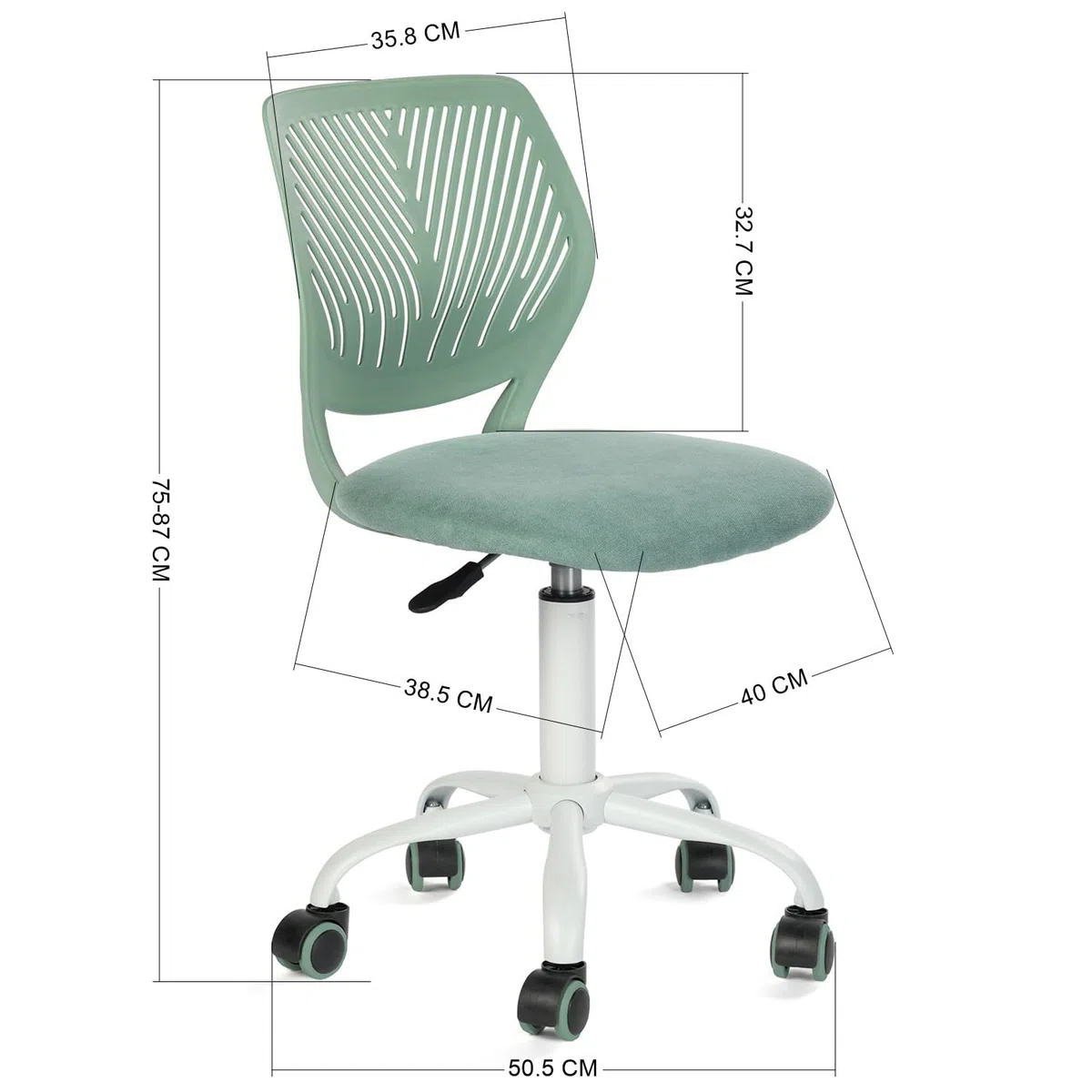HOMYLIN Chaise de Salle de Classe Pivotante Réglable en Hauteur, Tabouret de Bureau Ergonomique sans Accoudoirs avec Roulettes