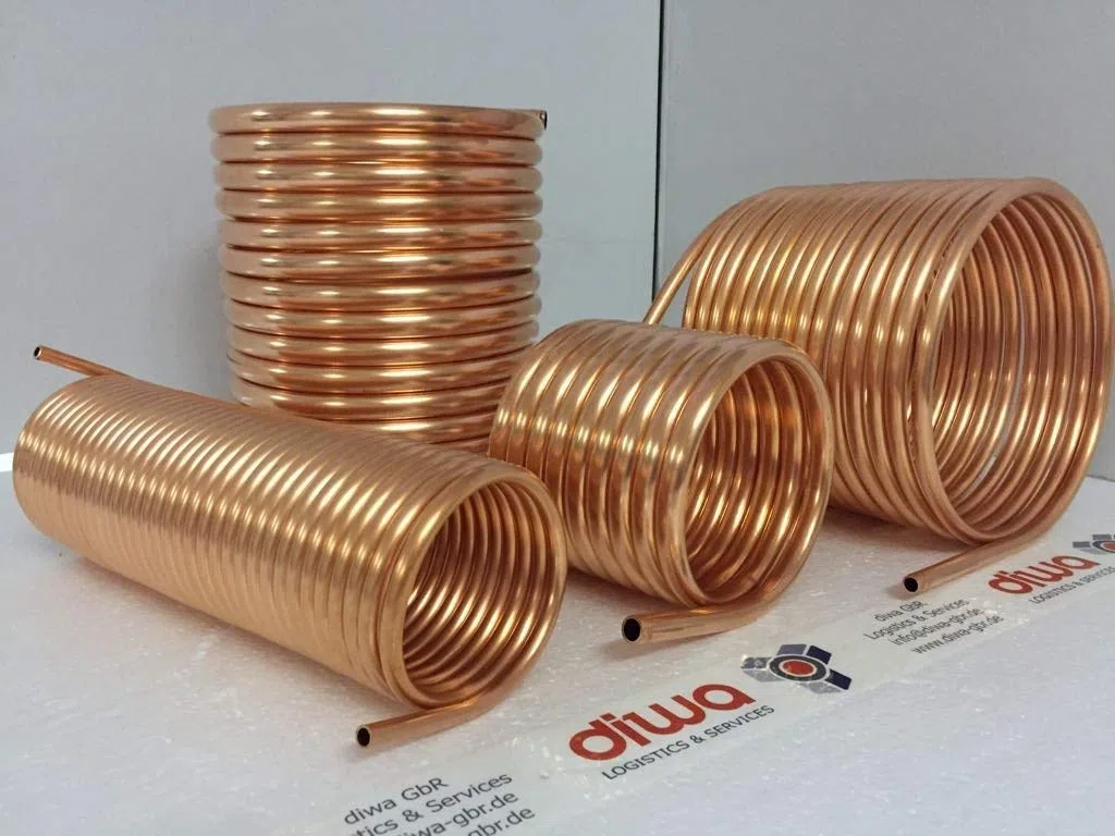 Spirale de tuyau en cuivre souple 12 x 1 mm Longueur 15 m Ø env. 13 cm