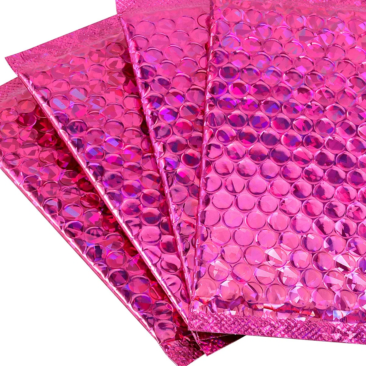 Lot de 50 enveloppes postales holographiques métallisées à bulles 15,2 x 22,9 cm