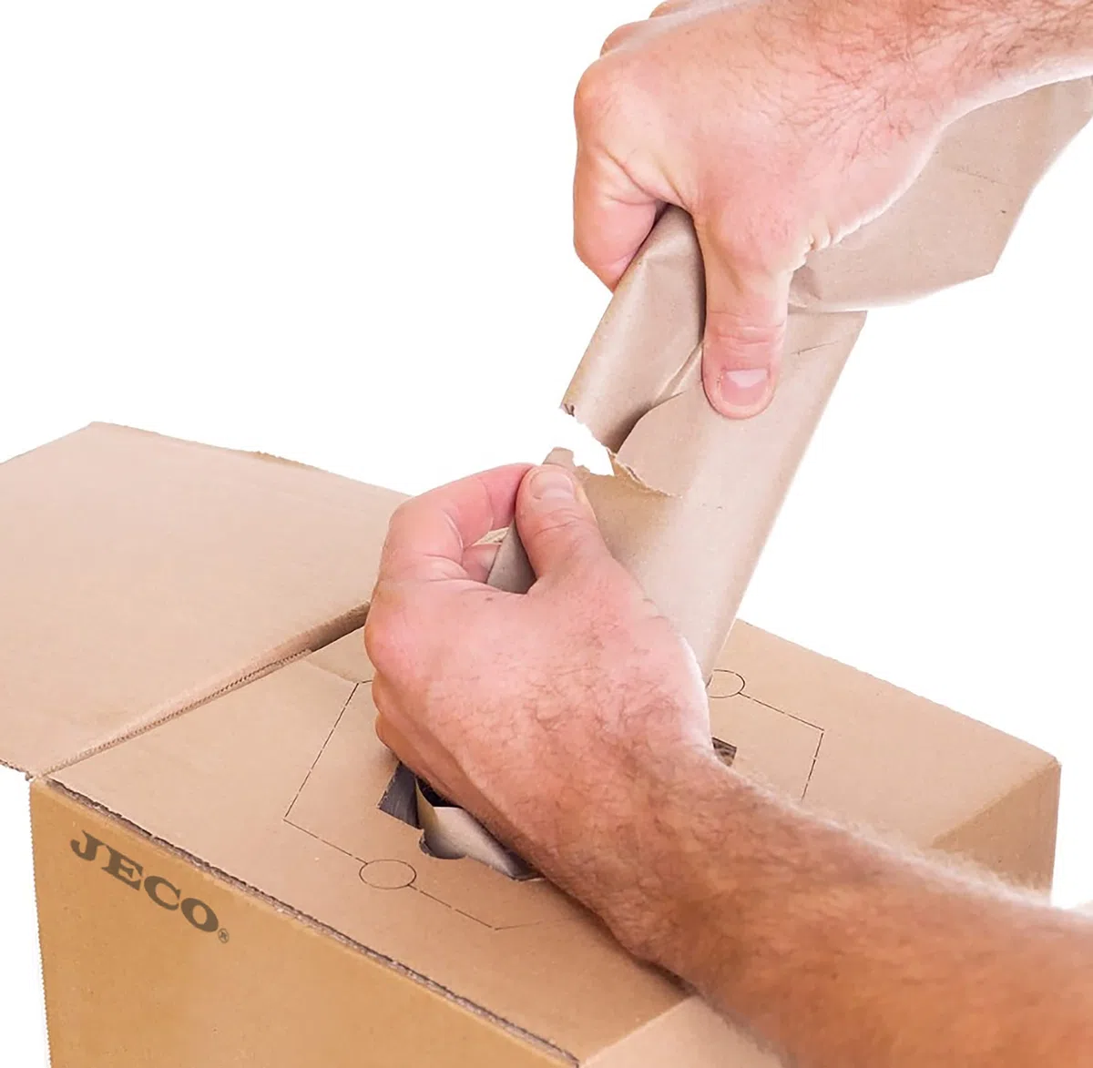Jeco - Lot de 3 rouleaux de papier kraft froissé 20cm x 450m bourrage calage remplissage écologique protection colis en distributeur 100% recyclé et recyclable
