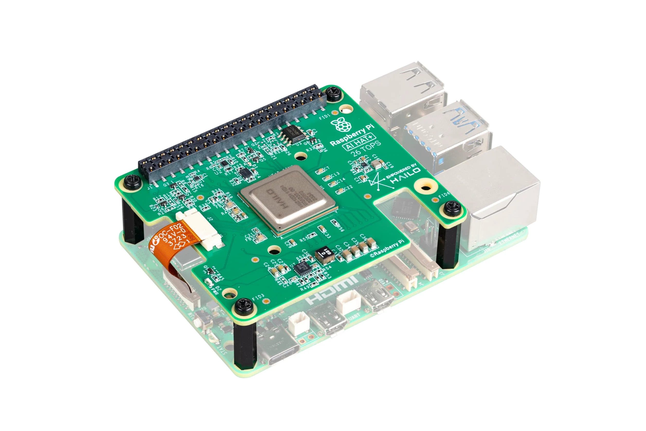 Raspberry Pi® AI Hat+ (26 Tops) Platine d'extension