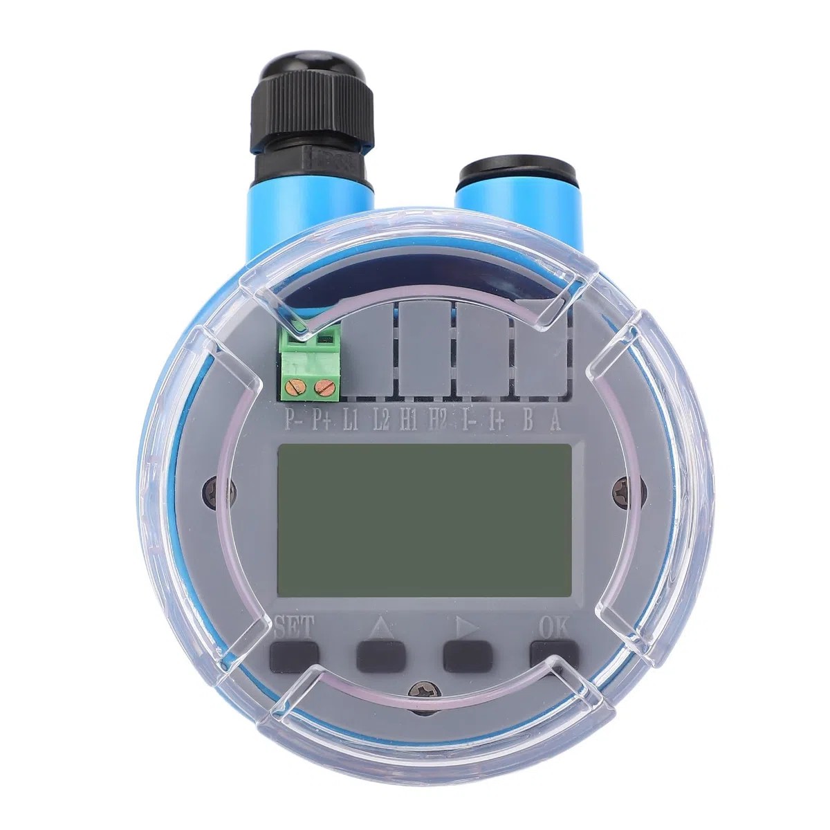 Capteur de niveau d'eau à ultrasons sortie 4-20 MA affichage LED boîtier ABS étanche conception circuit modulaire mesure niveau remplissage large application multifonction