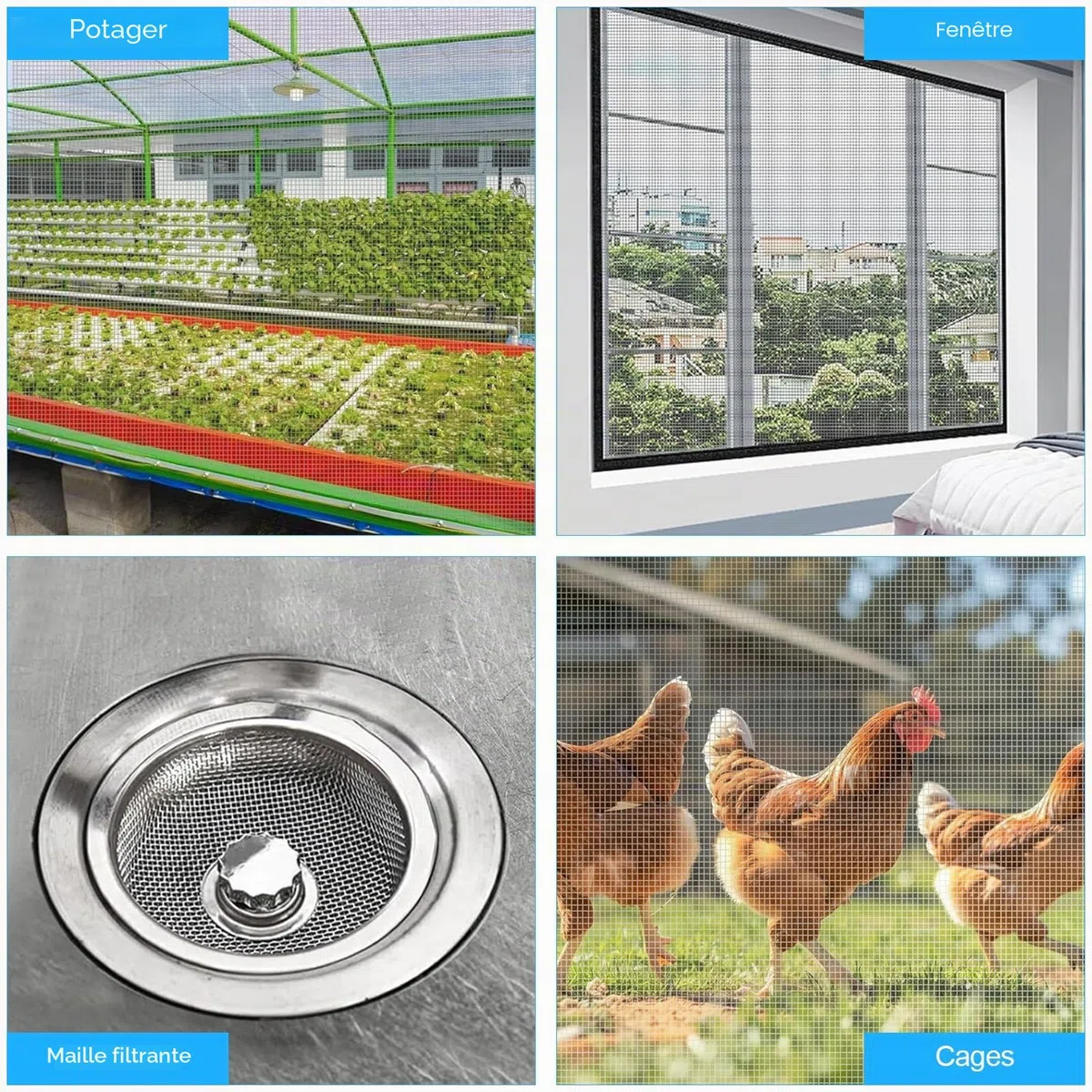 Grillage Anti Rongeur 100 x 300 cm, Grille Métallique en acier inoxydable 304, Grillage Fine Maille, Grillage a Poule, anti Moustique Insecte (20 Mesh)