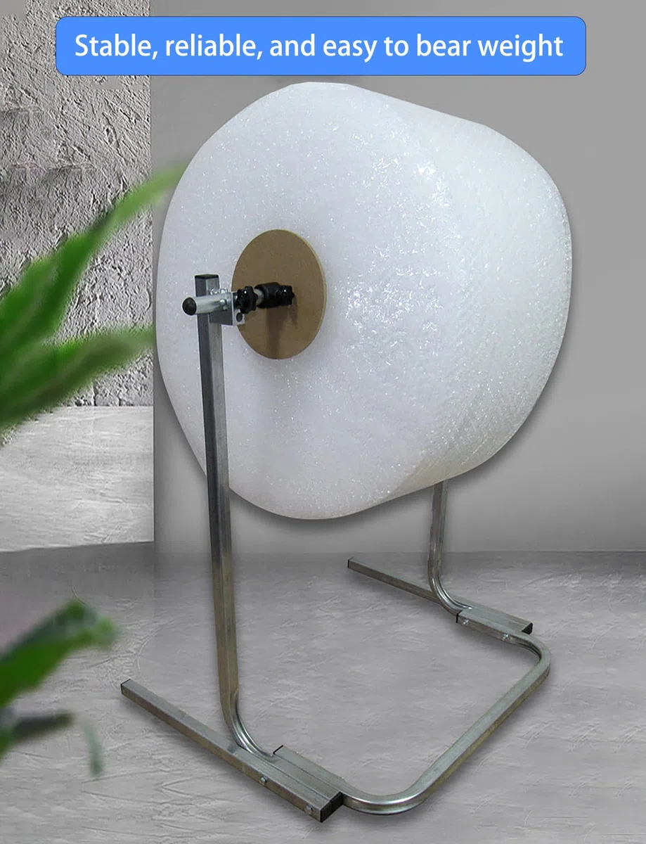 Support distributeur de film à bulles robuste, support de rouleau sur pied en acier galvanisé pour entrepôt commercial et station d'emballage d'expédition (Largeur jusqu'à 100 cm)