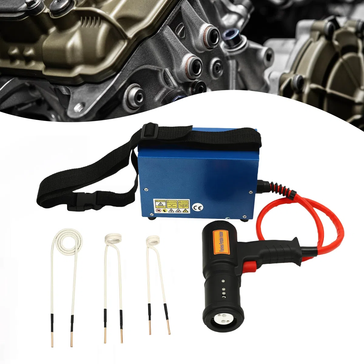 1500W Kit de Chauffage à Induction Magnétique,750℃ 4 Serpentins Chauffants Pour Chauffer Diverses Rouillées Boulons écrous Engrenages Poulies Roulements etc