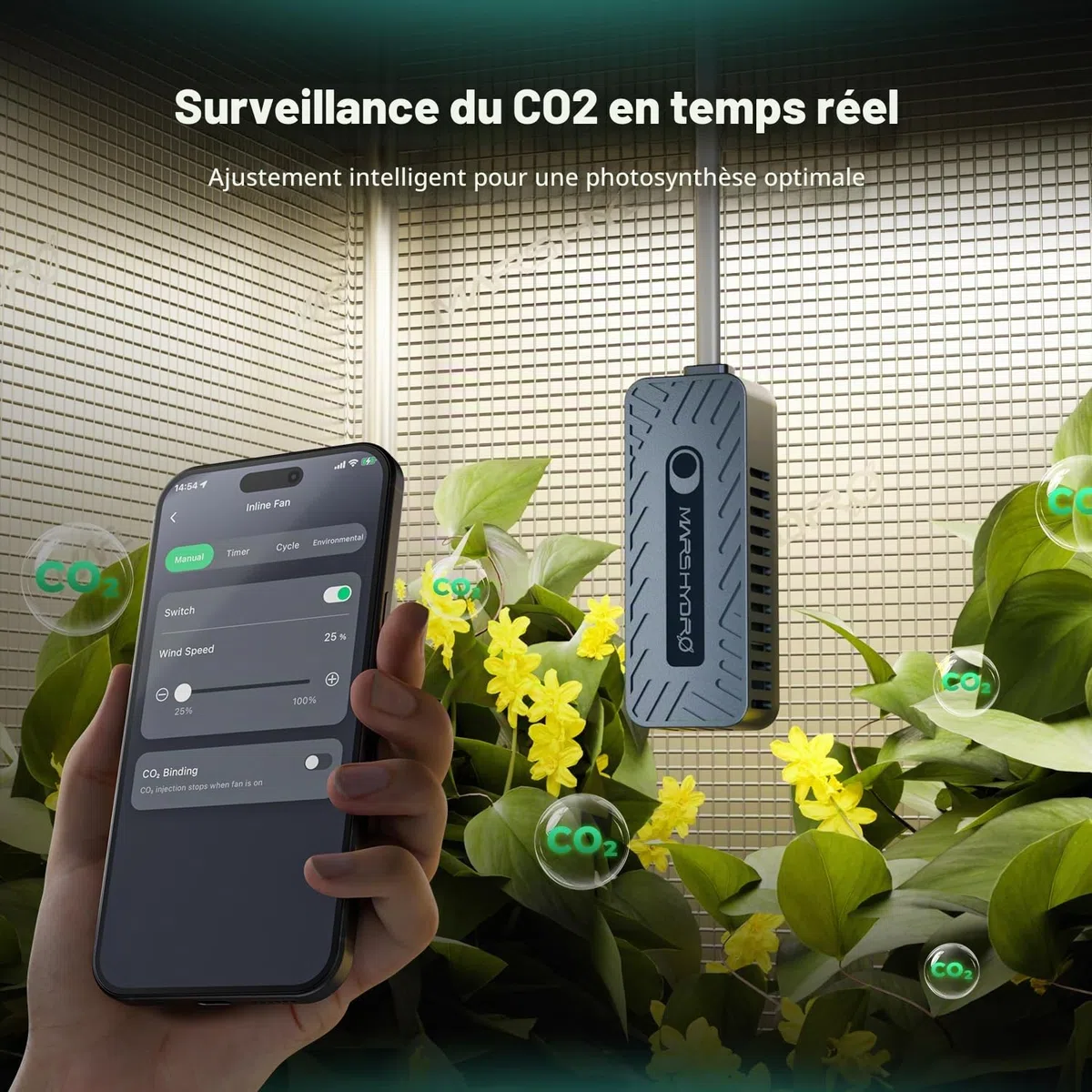 MARS HYDRO Kit de capteurs de plantes : capteurs PPFD, CO₂ et de sol pour iControl & iHub-Pro. Surveillance et contrôle précis de l'environnement pour la culture intérieure