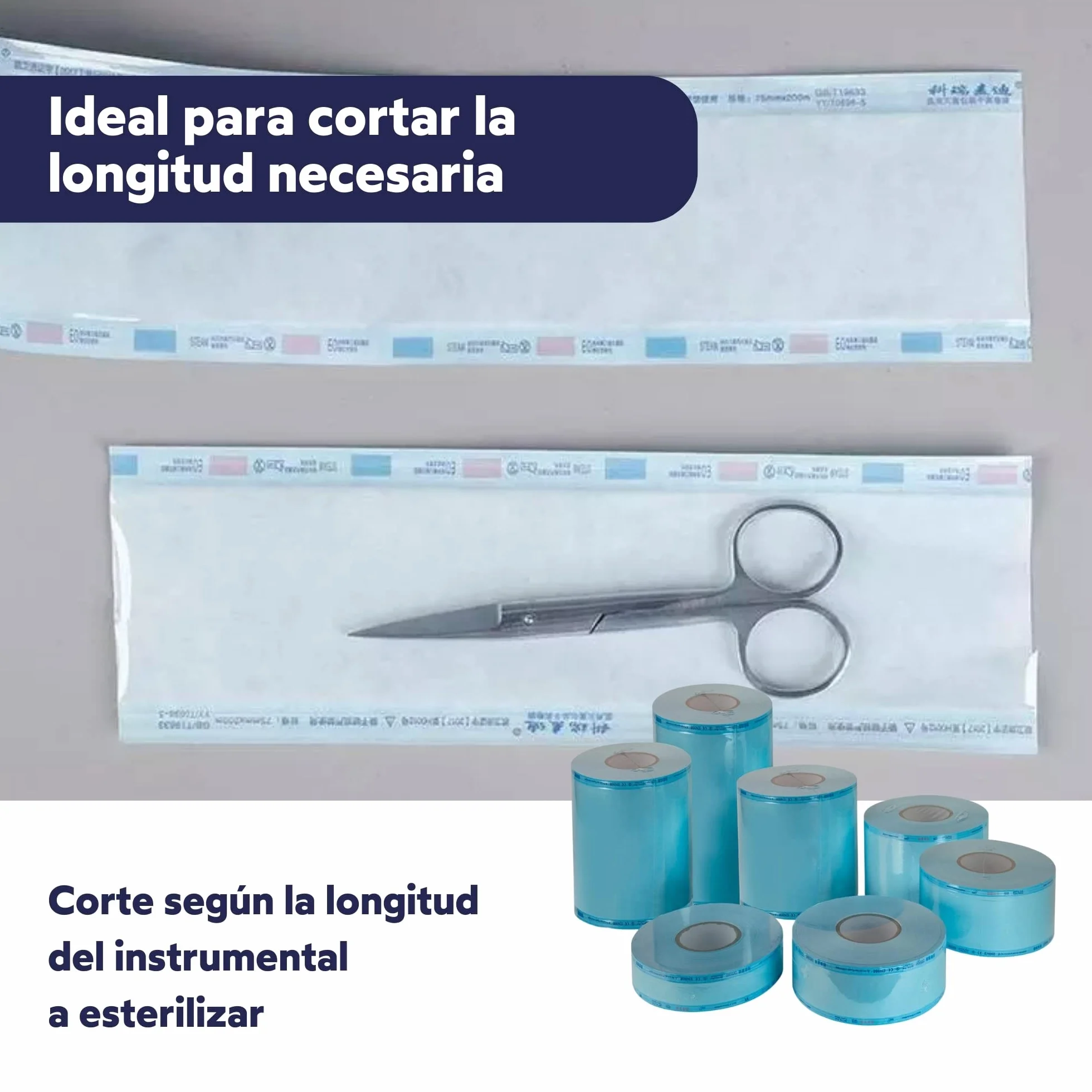 Rouleau de stérilisation autoclave 200 m | Emballage de stérilisation pour autoclave (10 cm x 200 m)